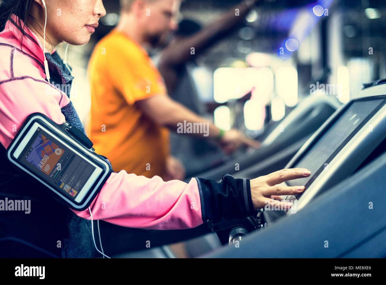 Leute trainieren Fitness Gym Stockfoto