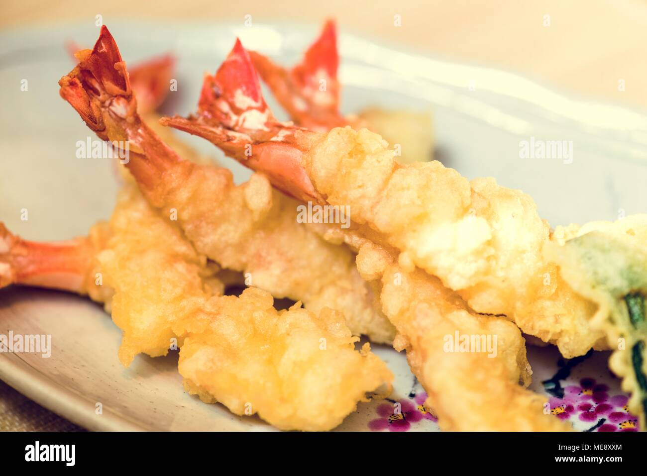 Garnelen tempura berühmte Gericht japanisches Essen Stockfoto