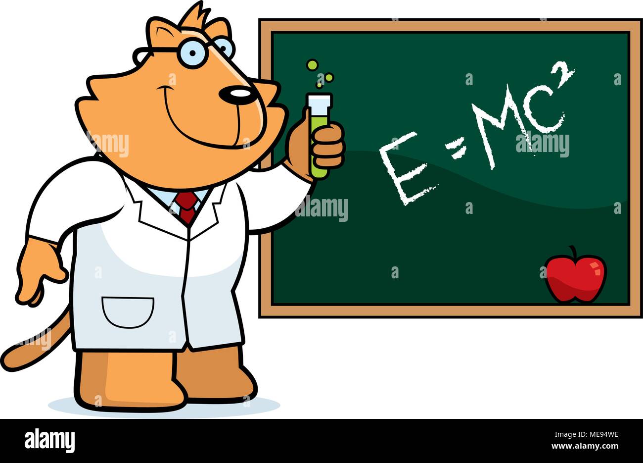 Ein Cartoon Illustration einer Katze Wissenschaftler. Stock Vektor