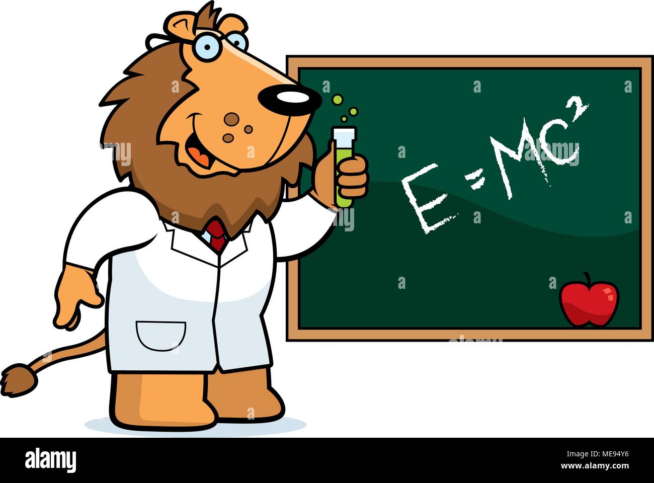 Ein Cartoon Illustration eines Löwen Wissenschaftler. Stock Vektor
