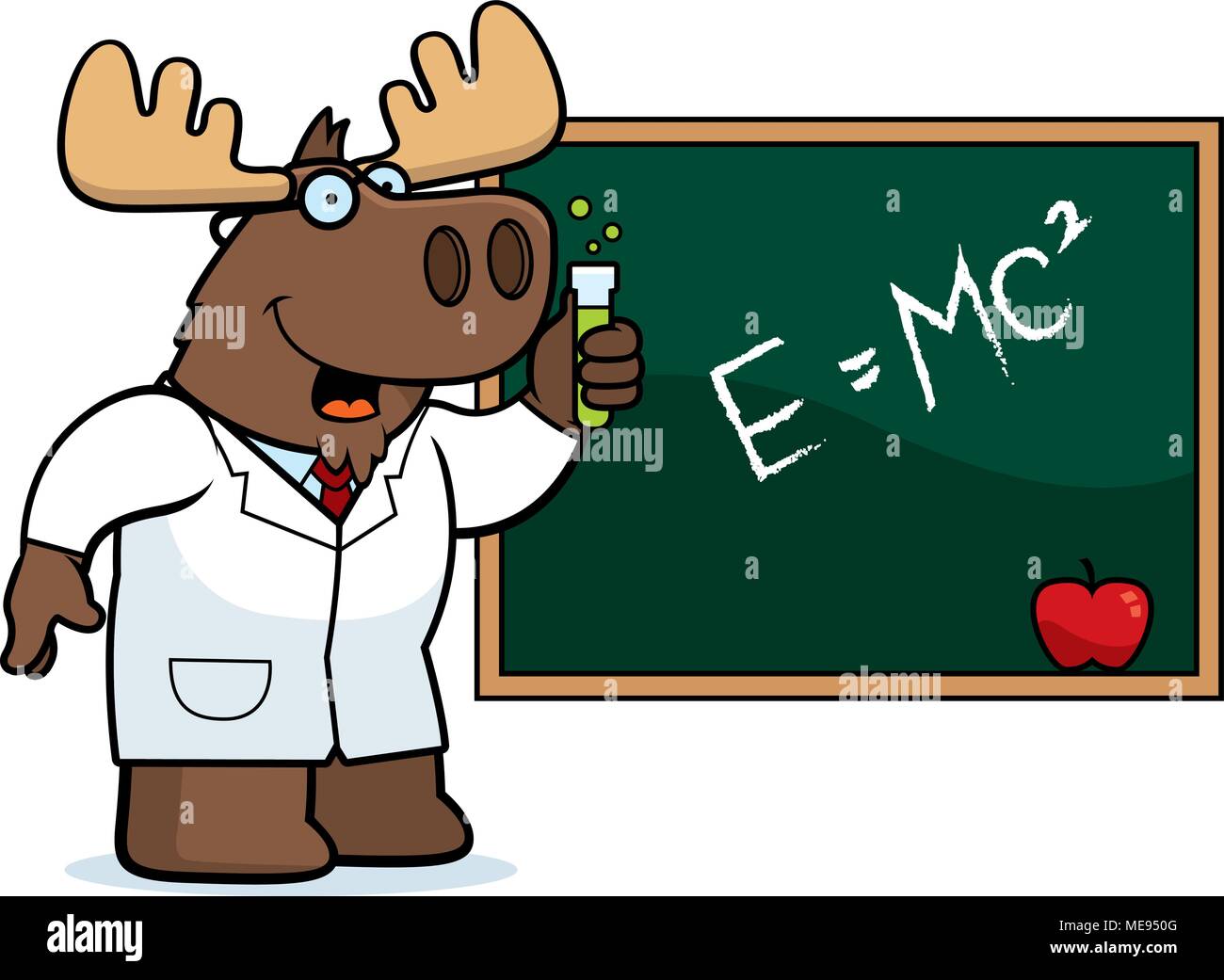 Ein Cartoon Illustration eines Elche Wissenschaftler. Stock Vektor