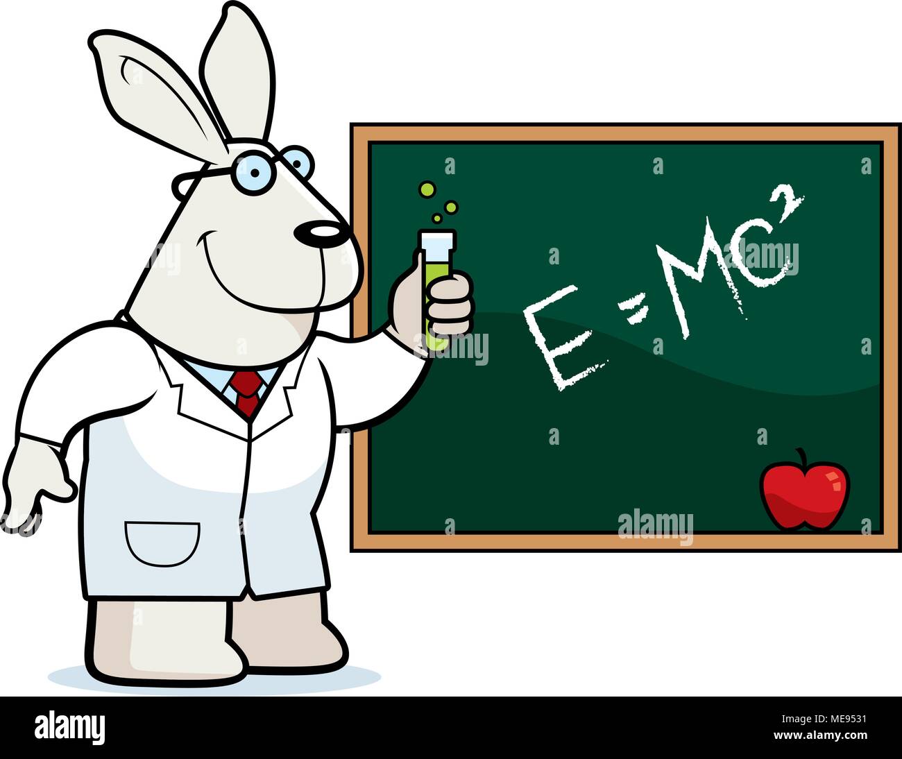 Ein Cartoon Illustration eines Kaninchens Wissenschaftler. Stock Vektor