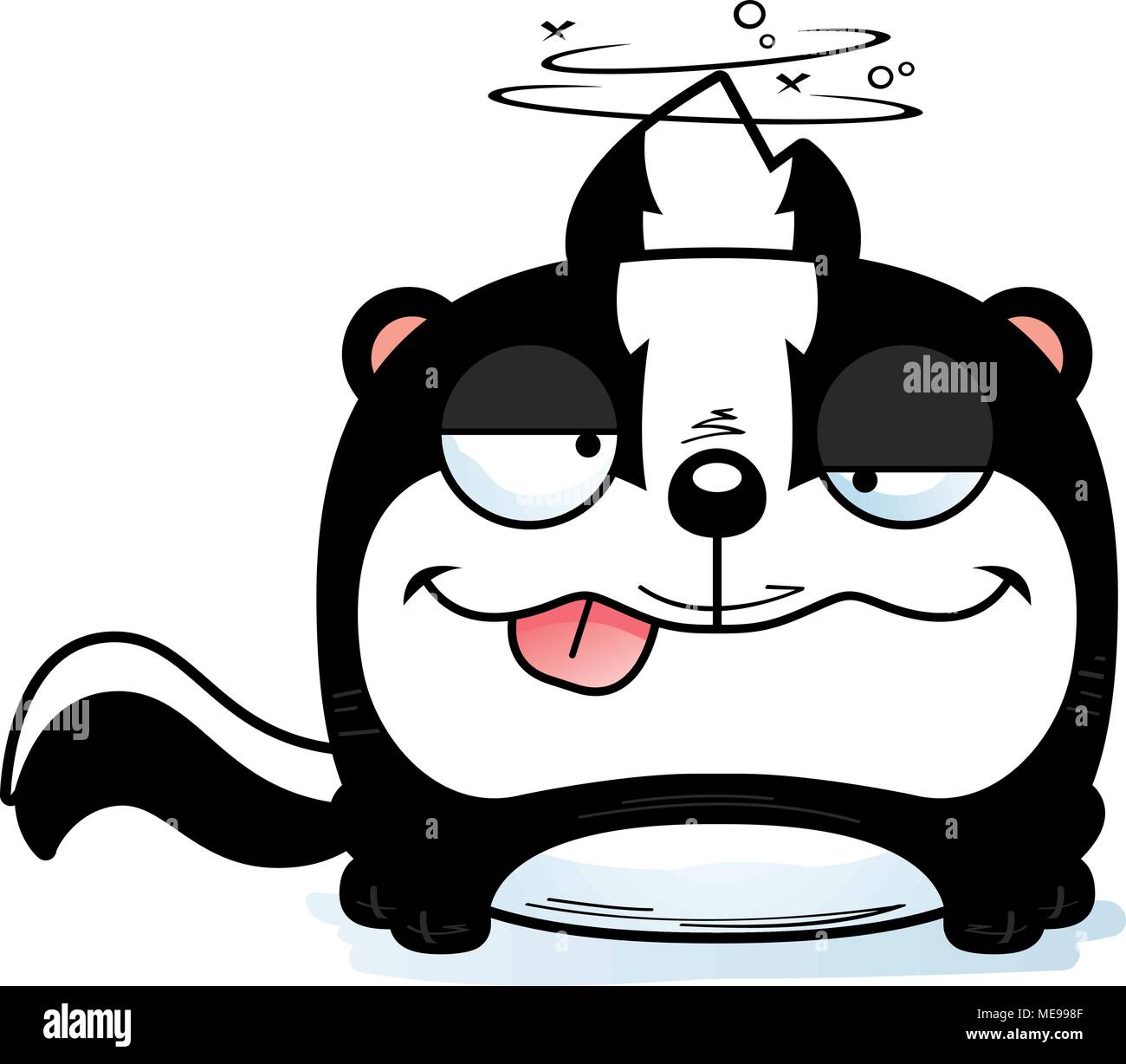 Eine Karikatur Illustration ein Stinktier mit goofy Ausdruck. Stock Vektor