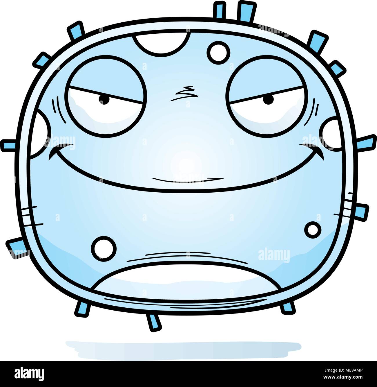 Eine Cartoon-Illustration von einem bösen weißen Blutkörperchen. Stock Vektor