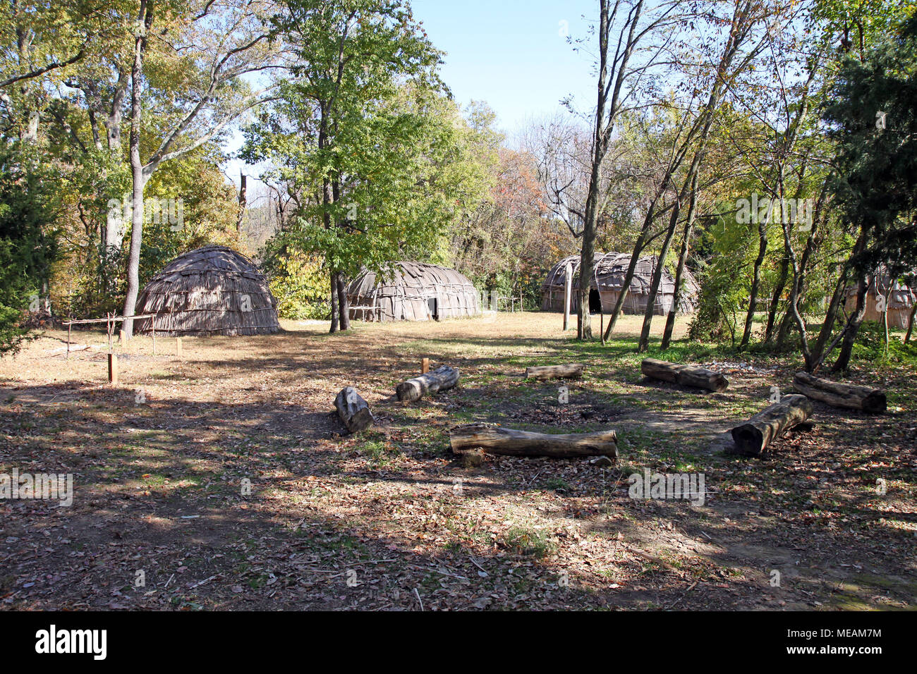 Neu Kontakt indianischen Dorf entlang Patuxent River, Chesapeake Bay region Stockfoto