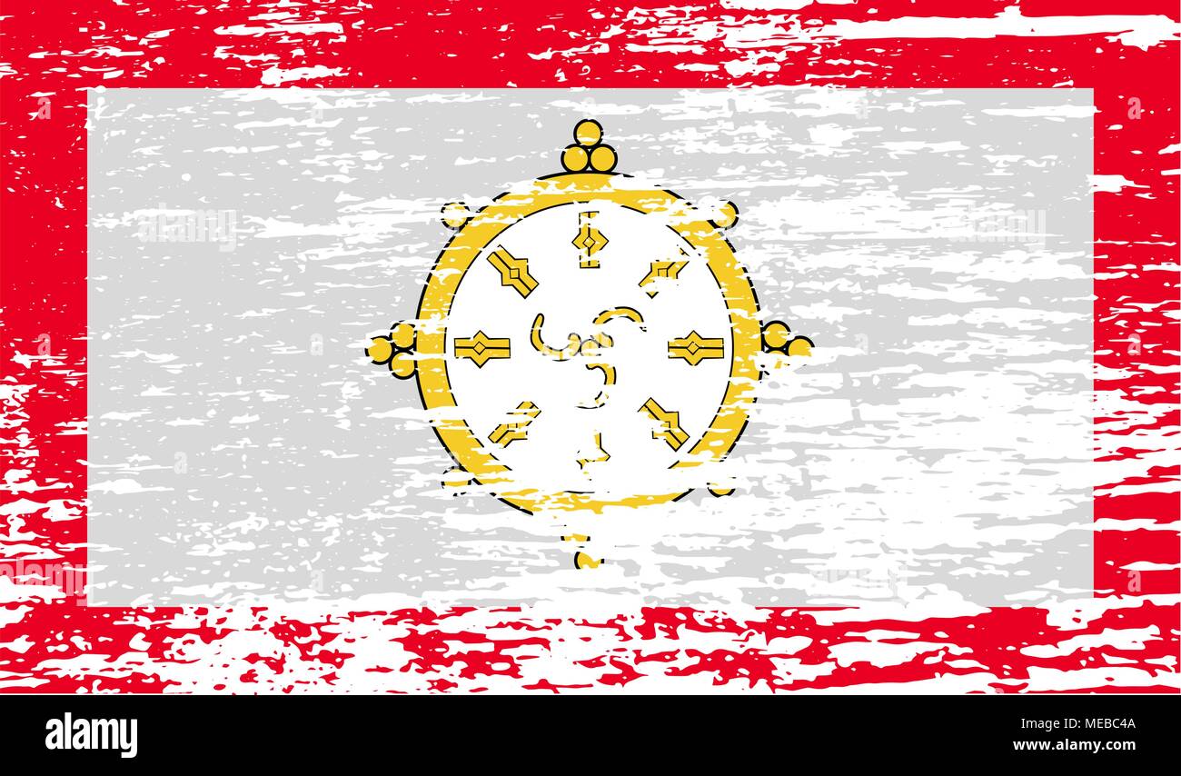 Flagge von Sikkim mit alten Textur. Vector Illustration Stock