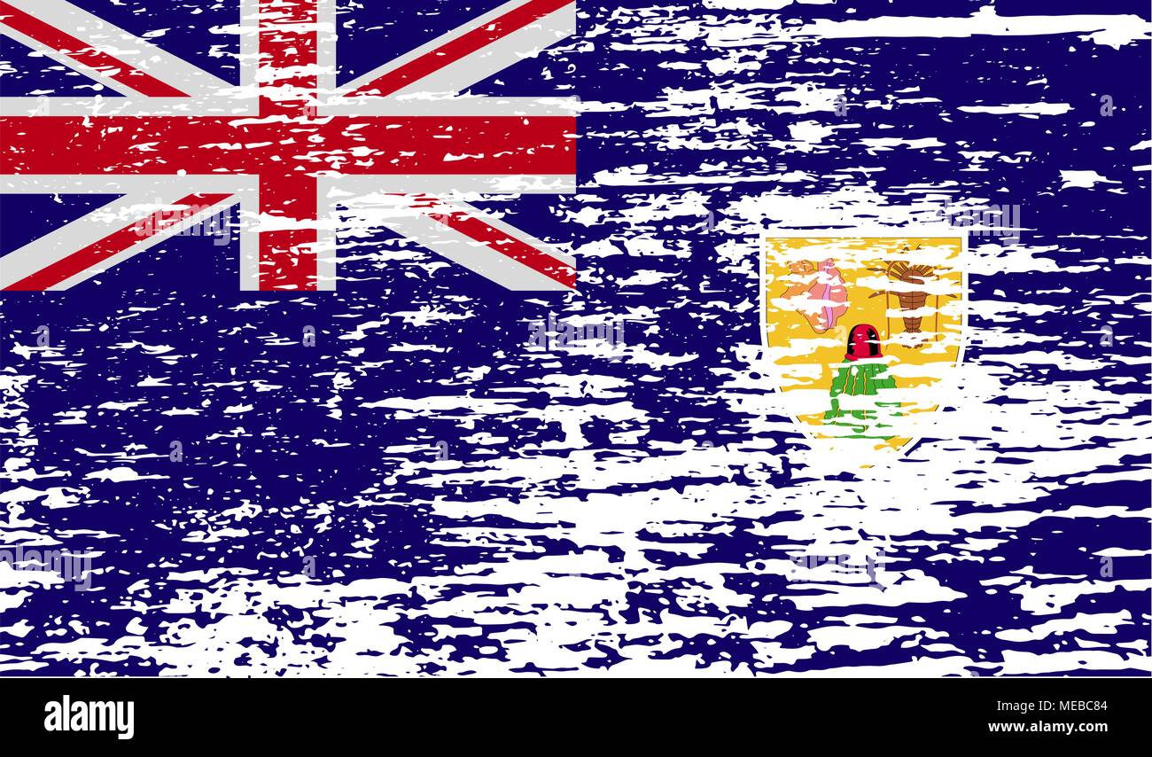 Flagge der Turks und Caicosinseln mit alten Textur. Vector