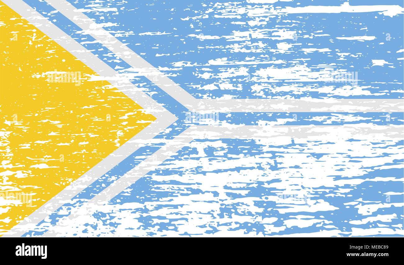 Flagge von Tuva Republik, Russland mit alten Textur. Vector ...