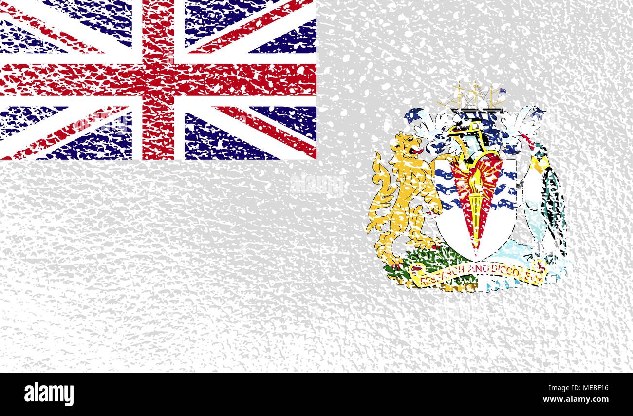 Fahne von British Antarctic Territory mit alten Textur. Vector Illustration Stock Vektor