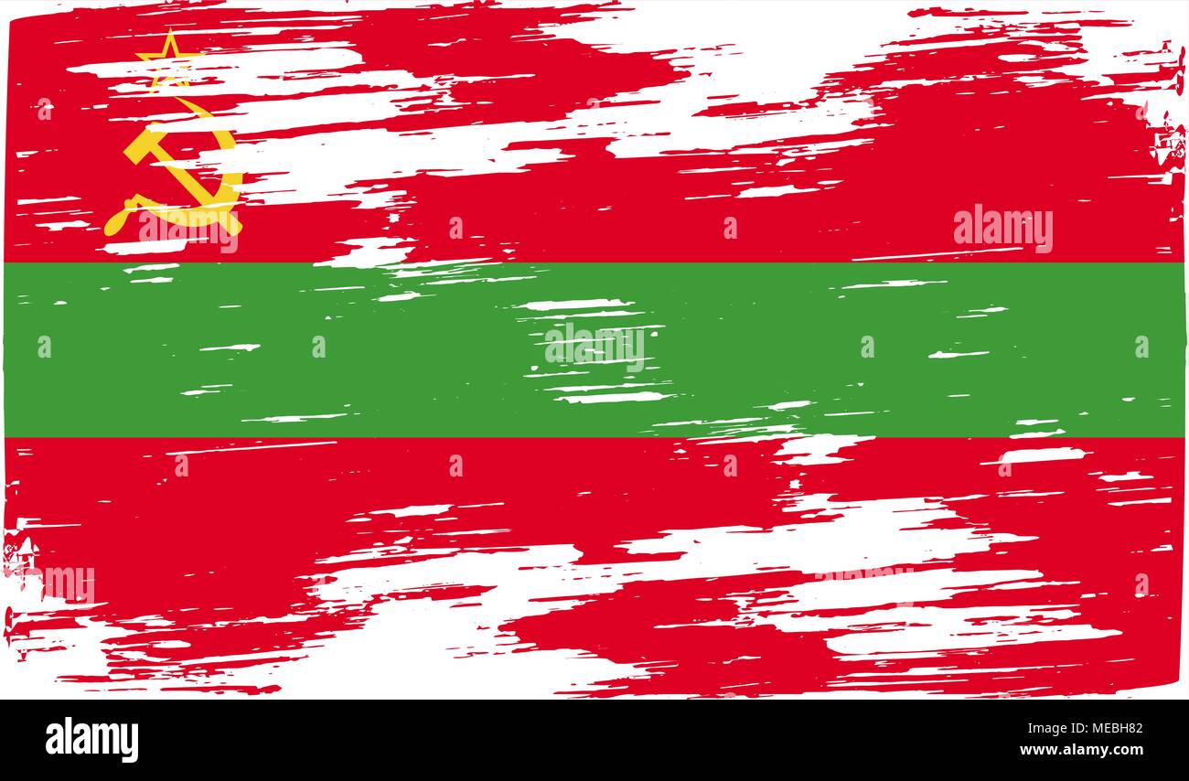 Flagge von Transnistrien mit alten Textur. Vector Illustration Stock