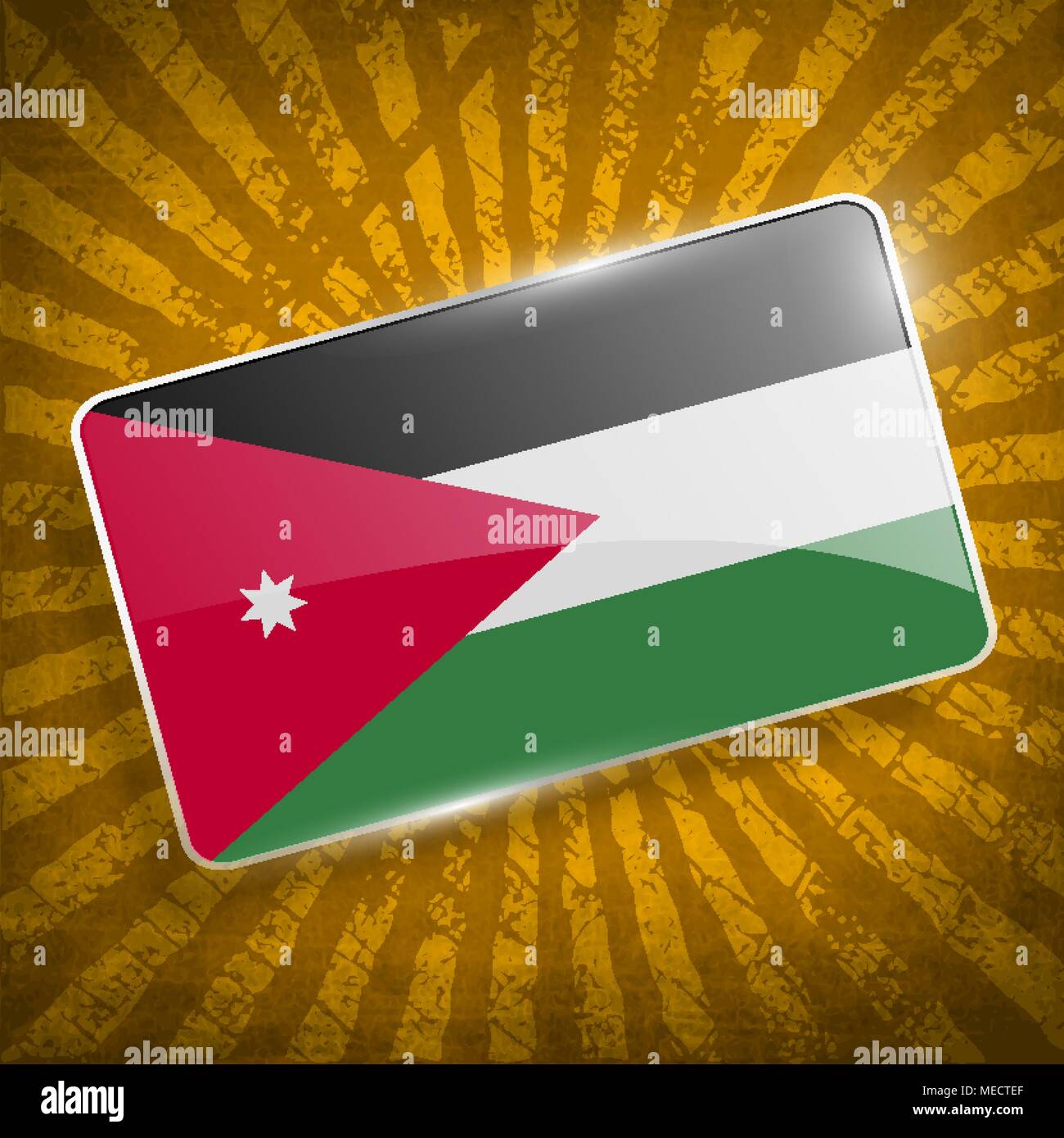 Flagge Jordanien mit alten Textur. Vector Illustration Stock Vektor