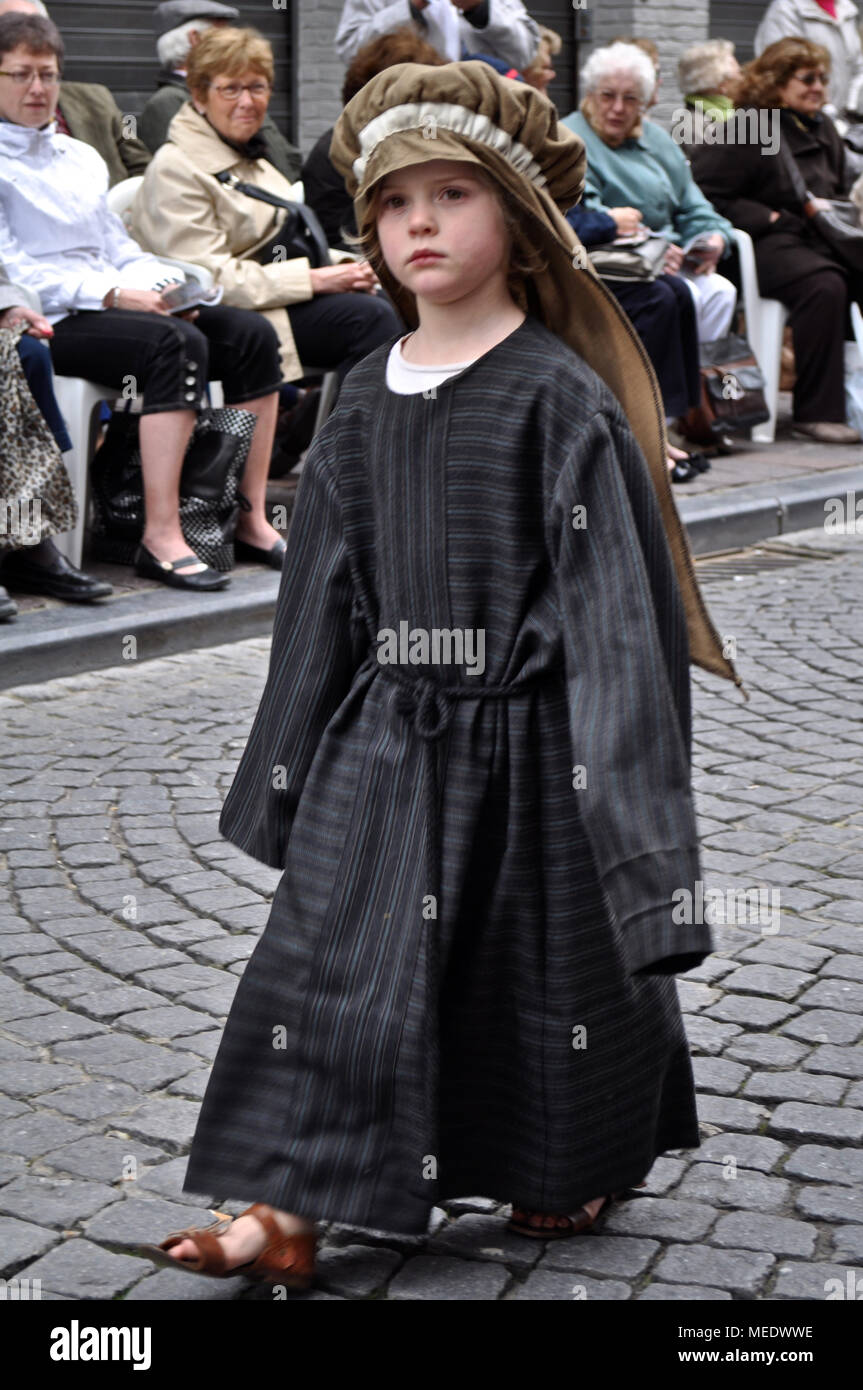 Brügge, Belgien. Die Prozession der Heiligen Blut (Heilig Bloedprocessie), einem großen religiösen Katholischen Prozession zu Christi Himmelfahrt Stockfoto