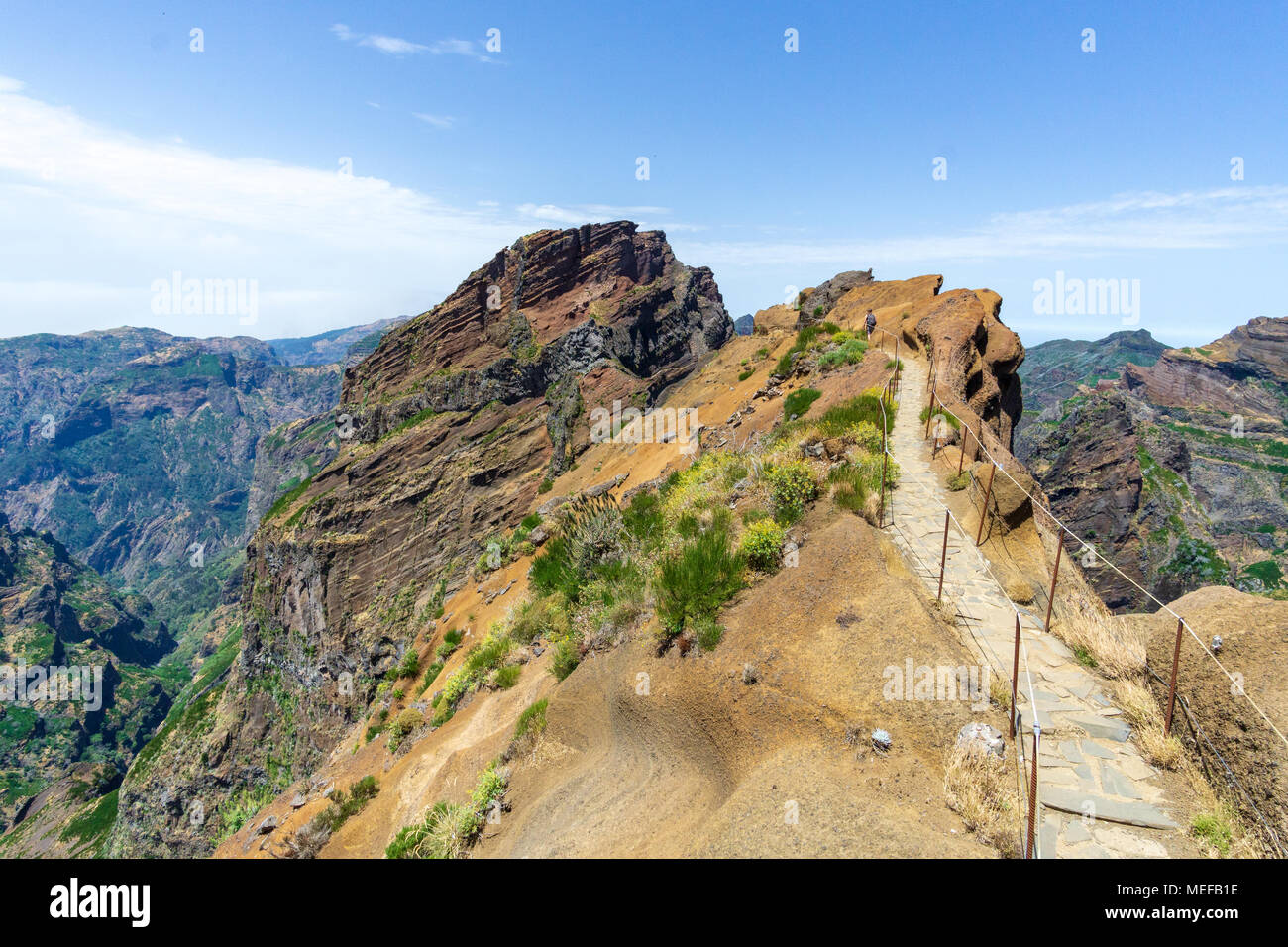 Trail Mountain Peak Abgrund Madeira Stockfoto