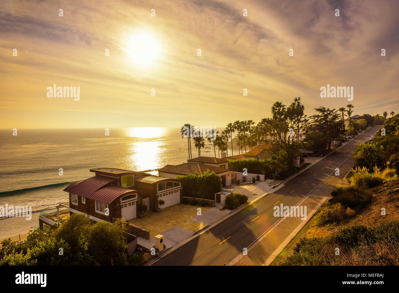 Oceanfront Wohnungen von Malibu Beach in Kalifornien Stockfoto