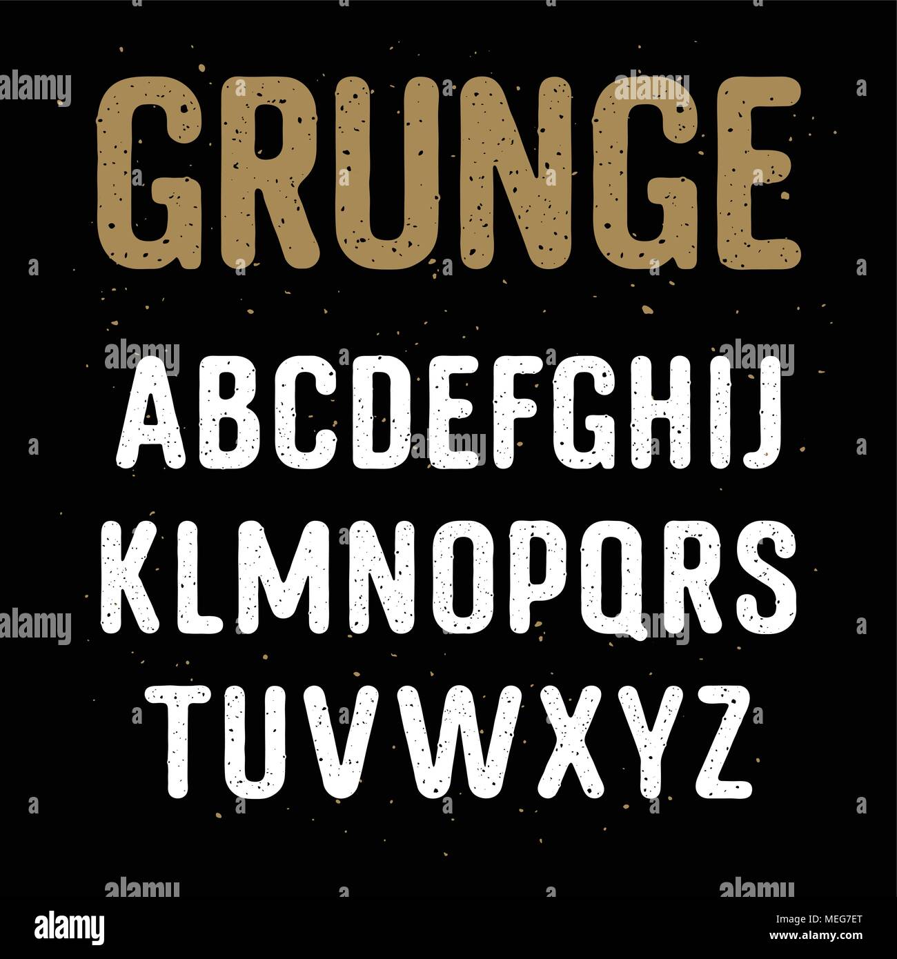 Grunge texturierten Schrift/Vector handgefertigte Alphabet/Stempel stil Großbuchstaben/Vektoren Stock Vektor