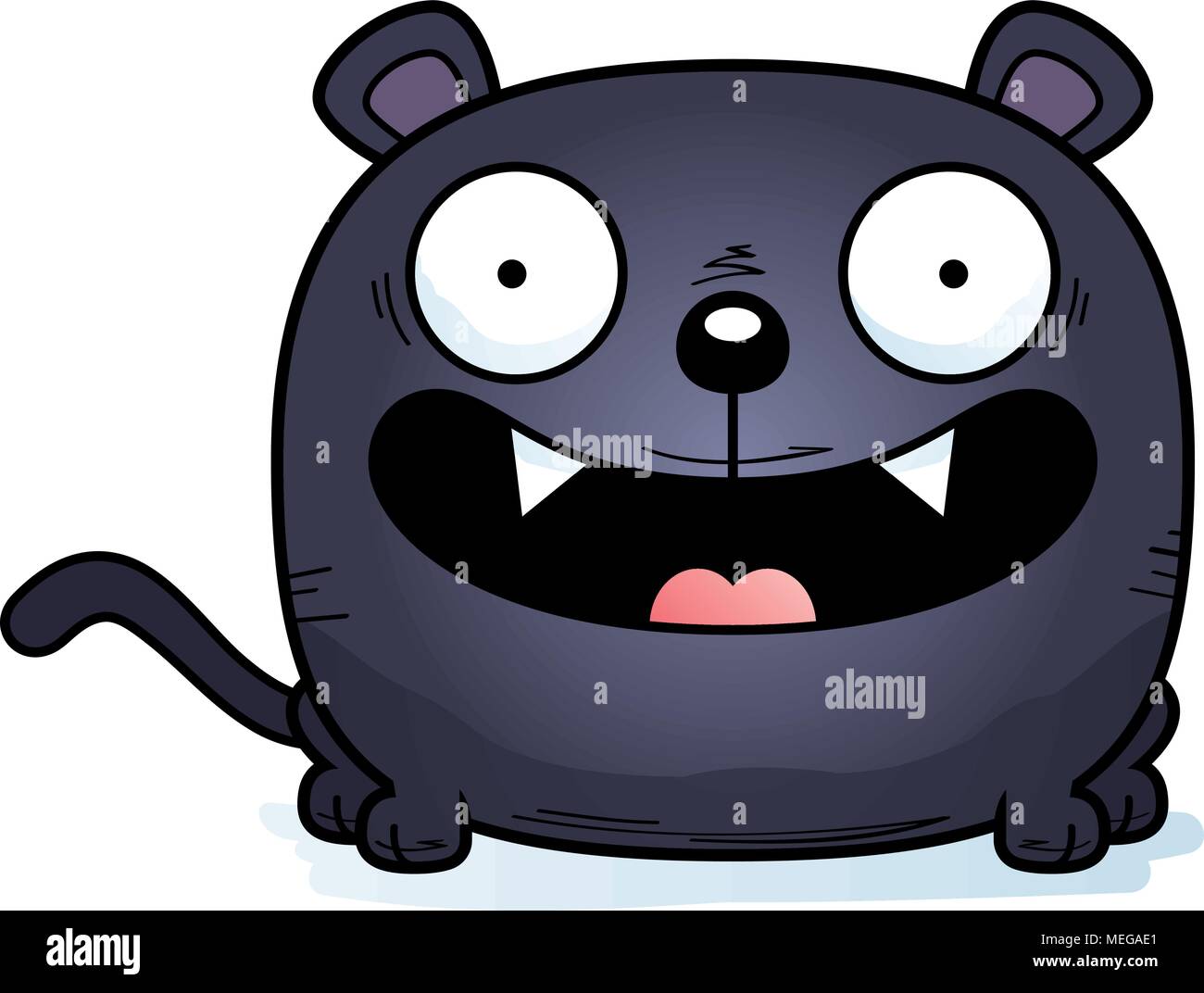 Ein Cartoon Panther Cub glücklich und lächelnd. Stock Vektor