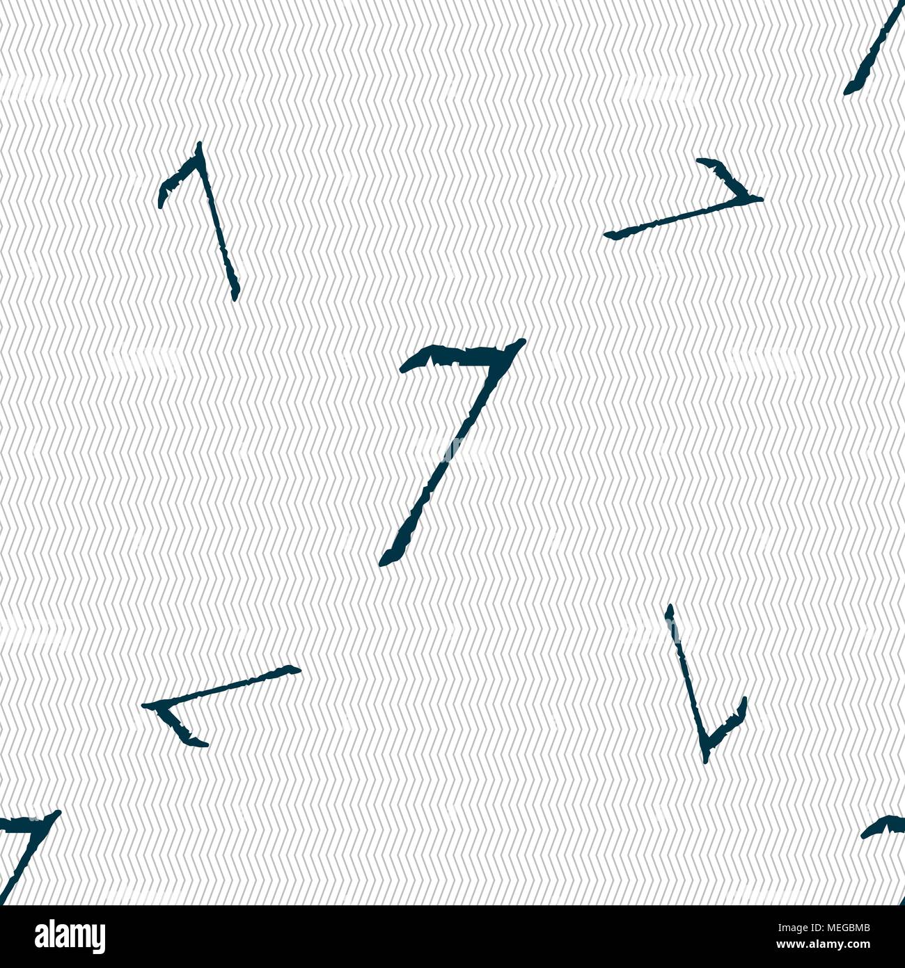Nummer sieben Symbol unterzeichnen. Nahtlose Muster mit geometrischen Struktur. Vector Illustration Stock Vektor