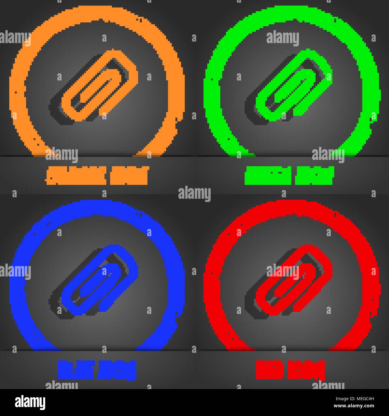 Clip zu Papier Symbol. Modernen Stil. In den Orange, Grün, Blau, Grün design. Vector Illustration Stock Vektor