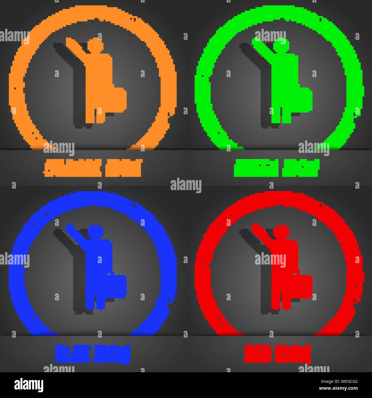 Touristische Symbol. Modernen Stil. In den Orange, Grün, Blau, Grün design. Vector Illustration Stock Vektor