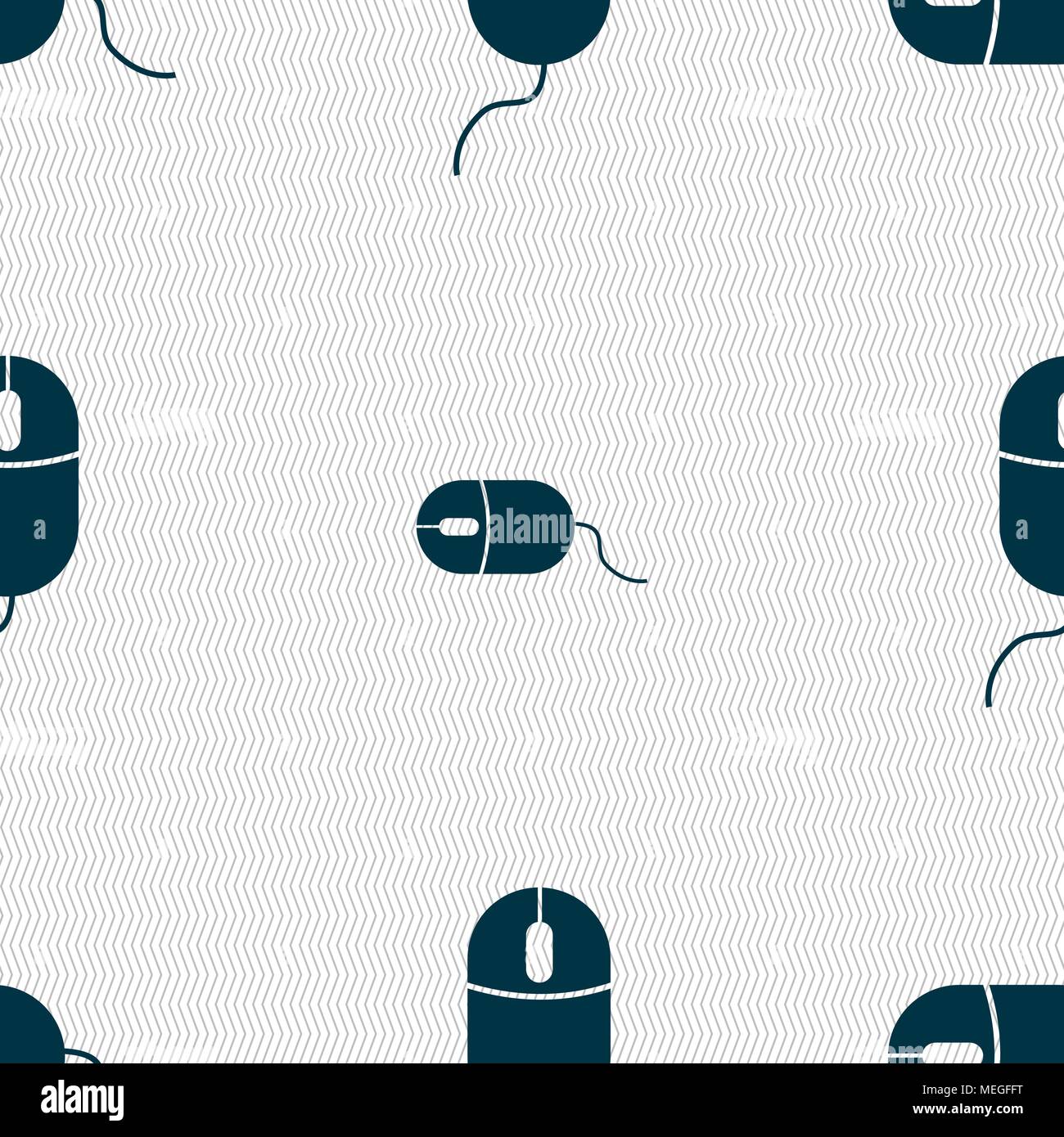 Computer Maus zeichen Symbol. Optical mit Rad Symbol. Nahtlose abstrakt Hintergrund mit geometrischen Formen. Vector Illustration Stock Vektor