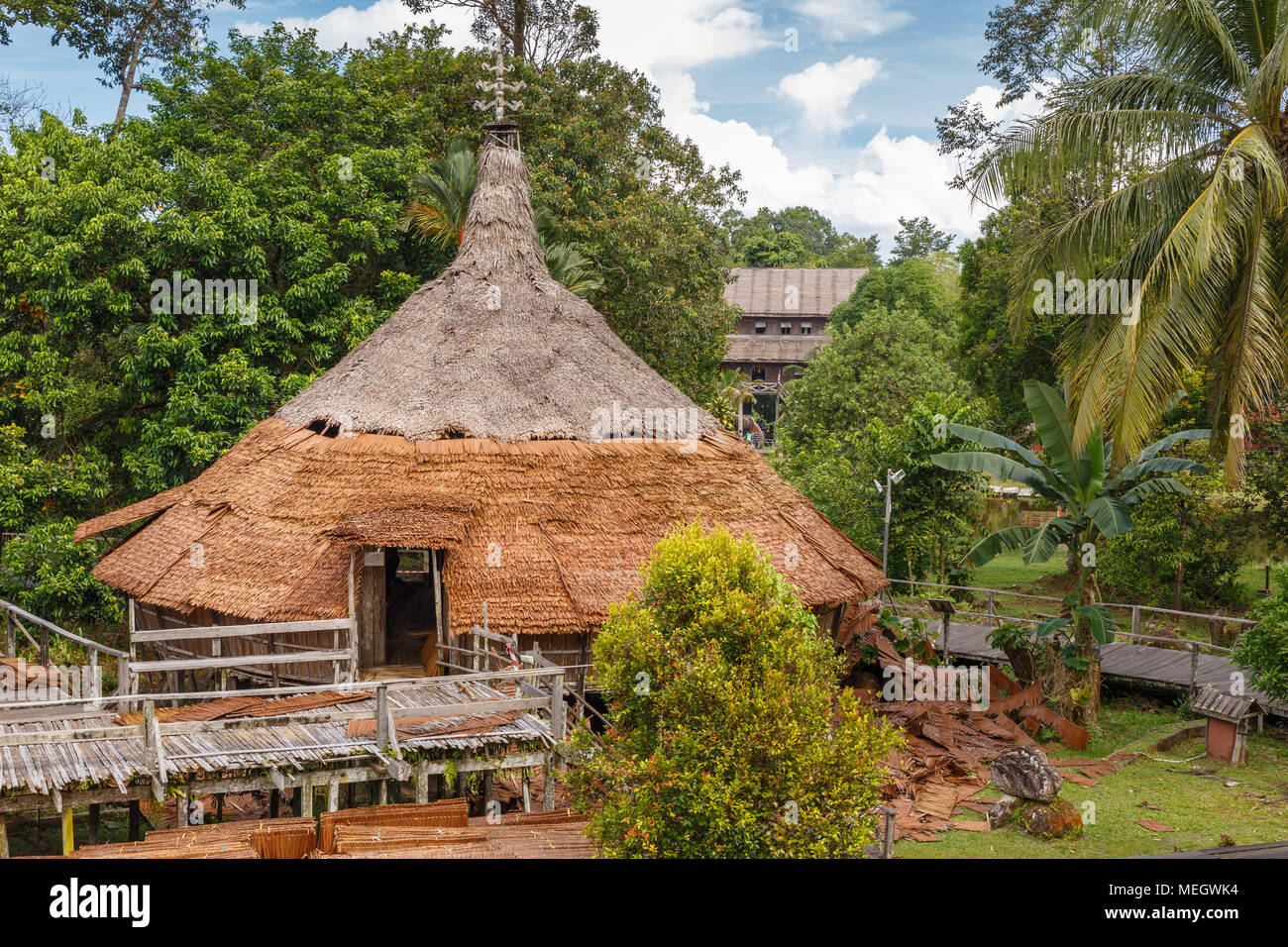 Traditionelles Haus Sarawak Cultural Village, Malaysia Stockfoto