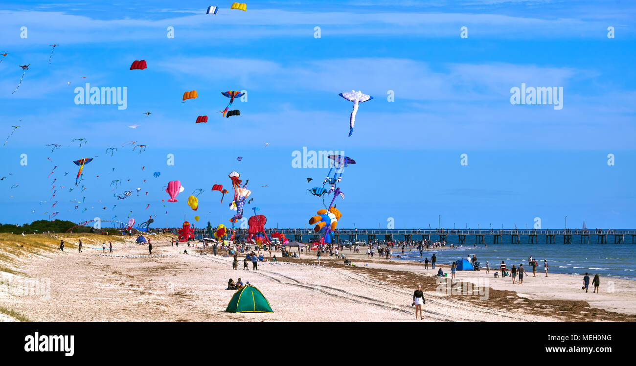 2018 Adelaide International Kite Festival auf die Semaphore Sauth Beach, Australien Stockfoto