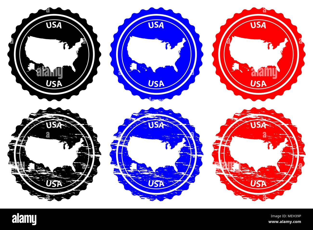 Usa Stempel Vektor Vereinigte Staaten Von Amerika Kontinent Karten Muster Aufkleber Schwarz Blau Und Rot Stock Vektorgrafik Alamy