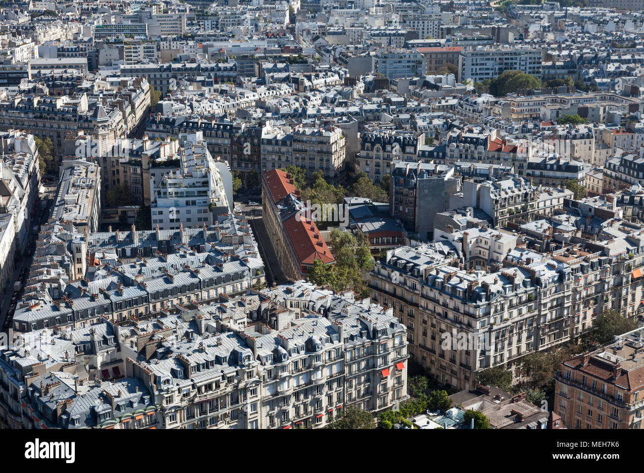 Paris von oben, Blick vom Eiffelturm Stockfoto