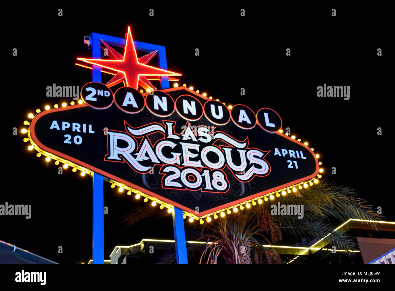 In Las Vegas, Nevada, USA. April 21, 2018 Die zweite jährliche Las Kombination Heavy Metal Musik Festival in der Innenstadt von Las Vegas Events Center statt. Credit: Ken Howard/Alamy leben Nachrichten Stockfoto