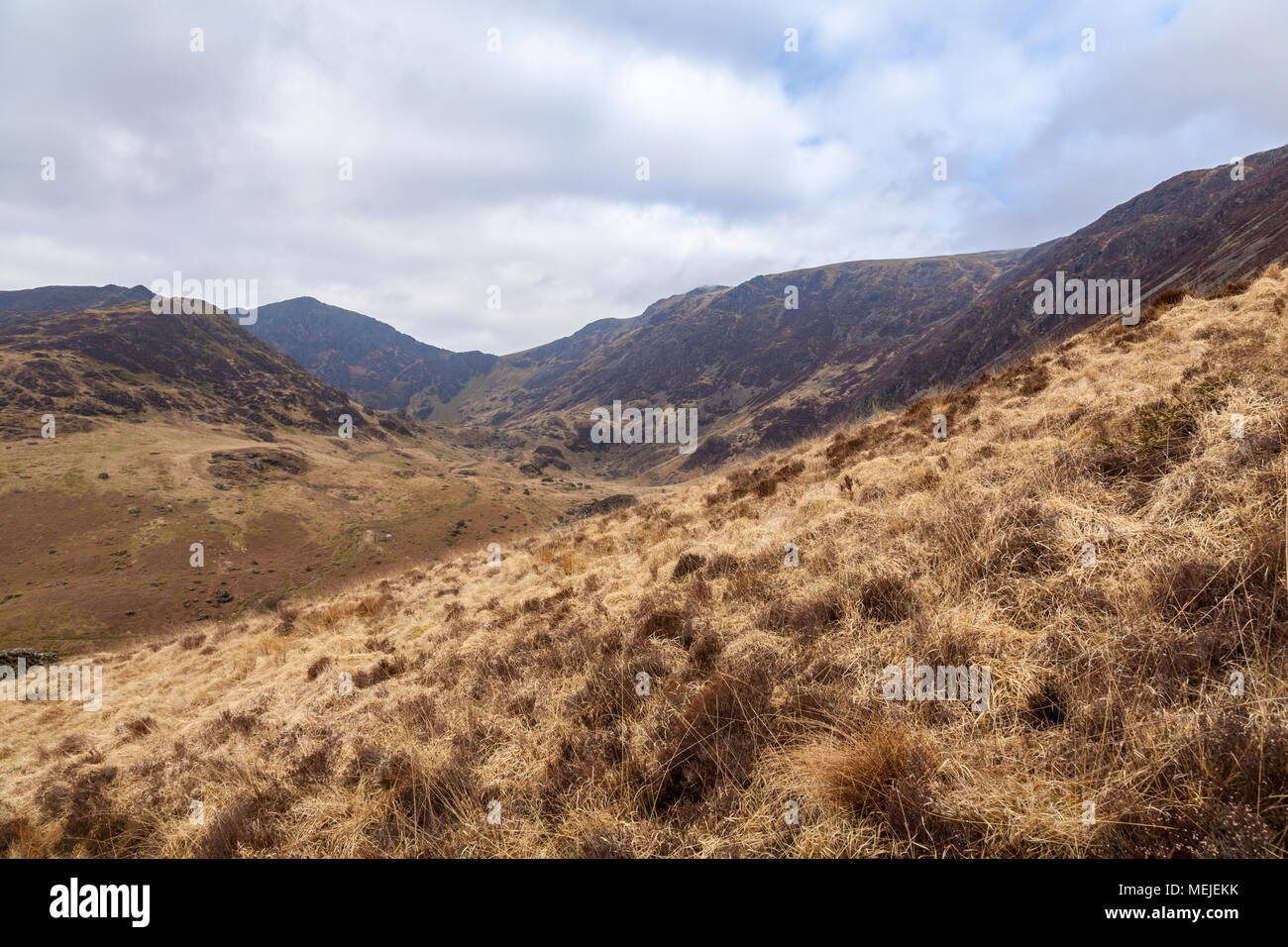 Der Gipfel des Cadair Idris gesehen aus dem Weg, der nach oben führt zu Mynydd Moel Stockfoto