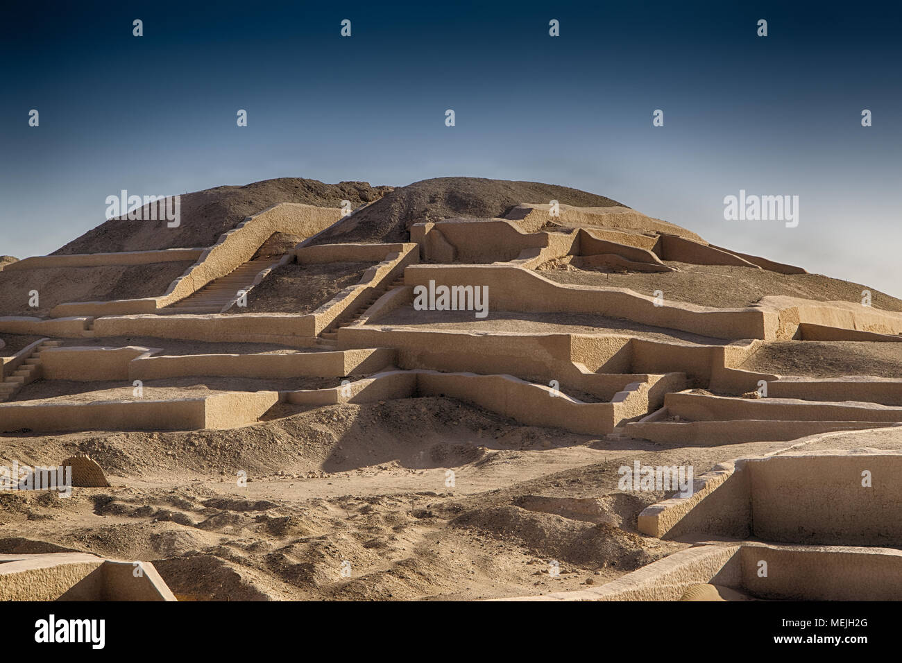 Die zeremonielle Zentrum von Cahuachi bei Nazca (Peru). Stockfoto