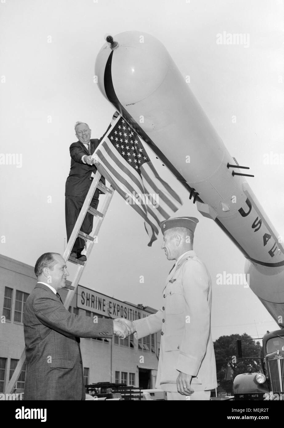 US Air Force Thor Rakete geht auf Anzeige in Südkalifornien, Ca.1960. Stockfoto
