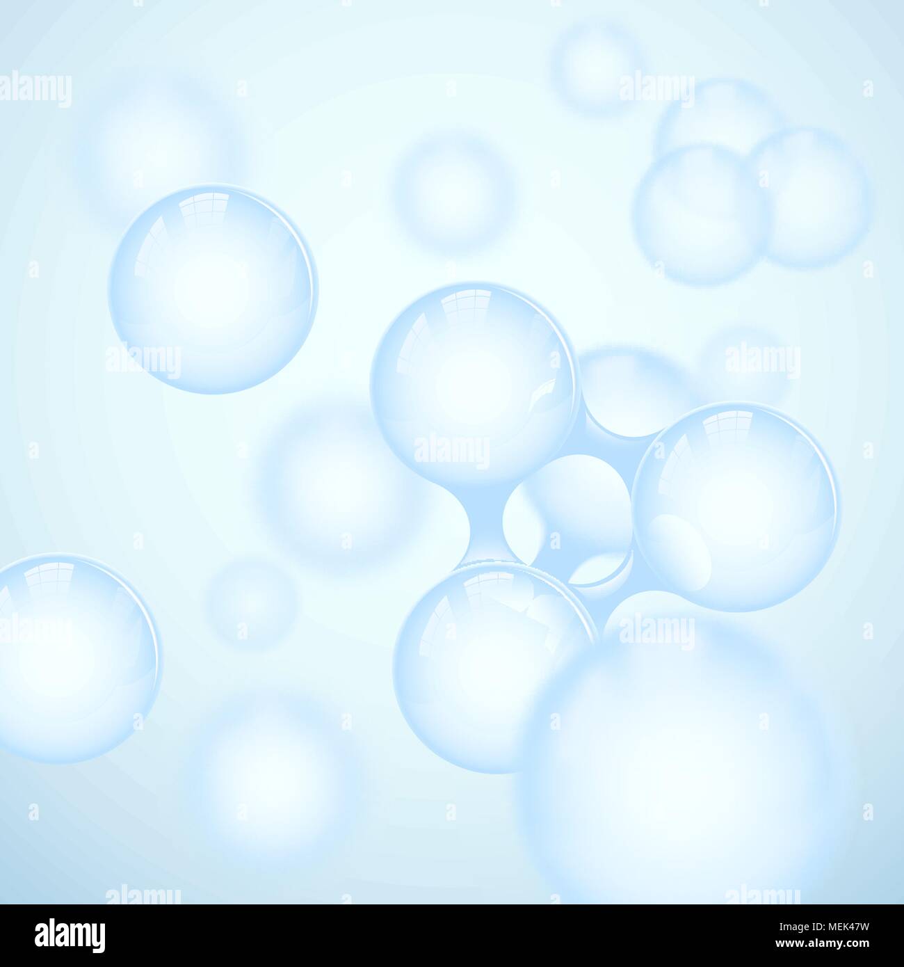 Vektor abstrakte Hellblau glänzend Molekül Design. Atome Abbildung. Medizinischer Hintergrund für Wissenschaft Banner oder Flyer. Molekulare Struktur Stock Vektor