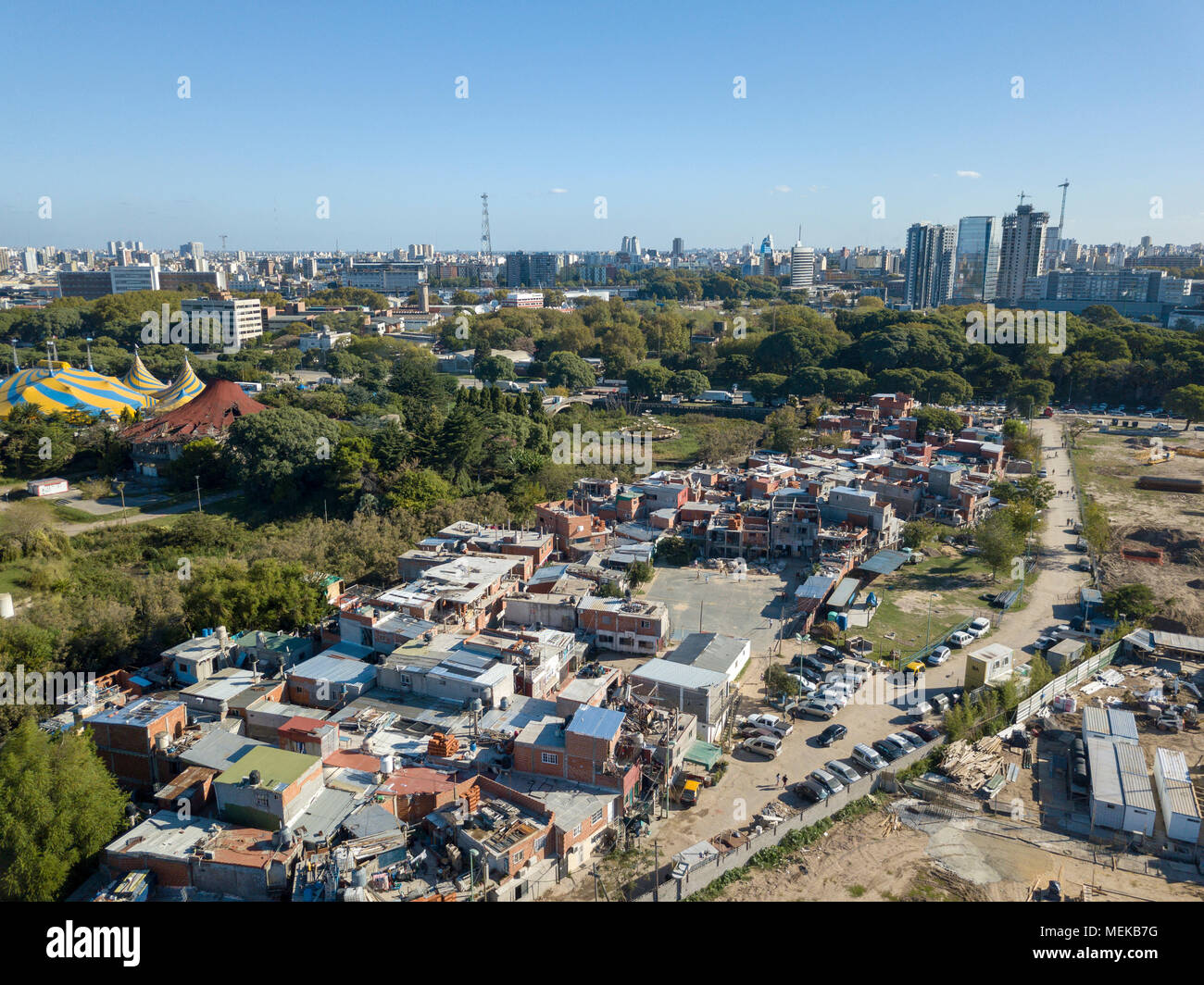 Schlechte Nachbarschaft Villa Rodrigo Bueno Meter von Puerto Madero, Buenos Aires, Argentinien Stockfoto