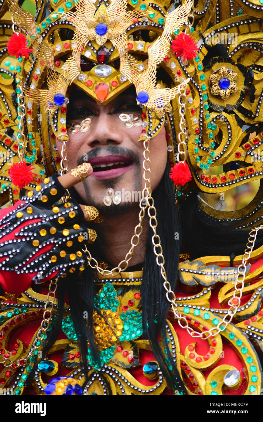 Jährliche Veranstaltung Kostüme des Festivals Bahari Kepri 2017 Tanjungpinang - Riau Kepulauan, Indonesien Stockfoto
