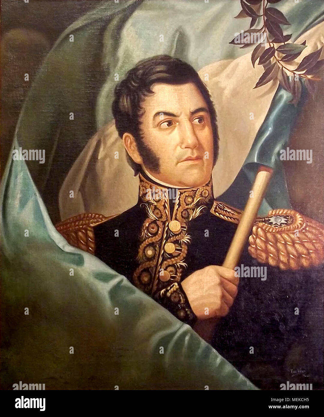 José Francisco de San Martín y Matorras (1778-1850), José de San Martín, Argentinien allgemein und der Prime Leader des südlichen Teils Südamerikas erfolgreicher Kampf für Unabhängigkeit vom spanischen Reich, die als Beschützer von Peru serviert. Stockfoto