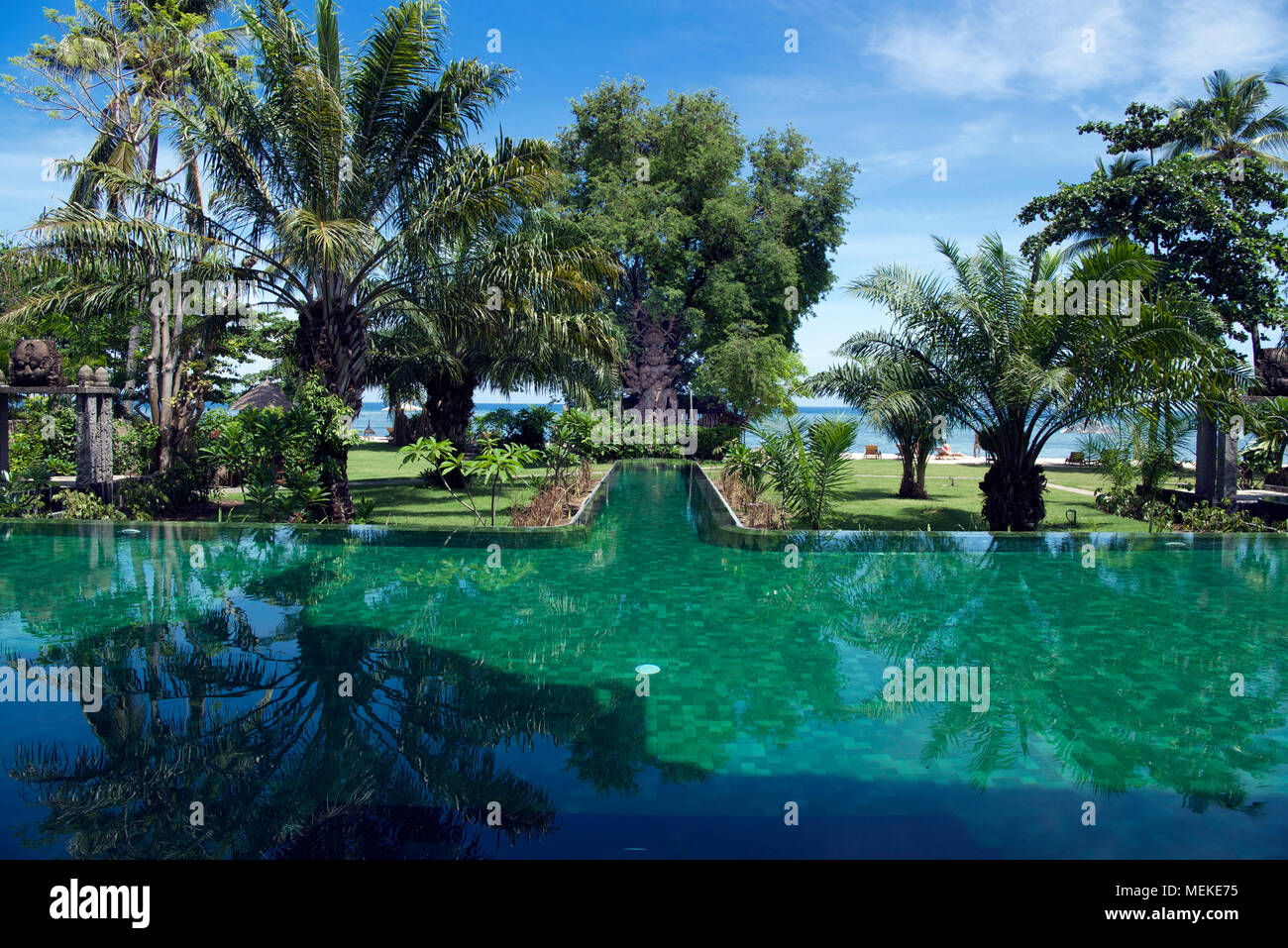 Schwimmbad Tugu Resort Tanjung Lombok Indonesien Stockfoto