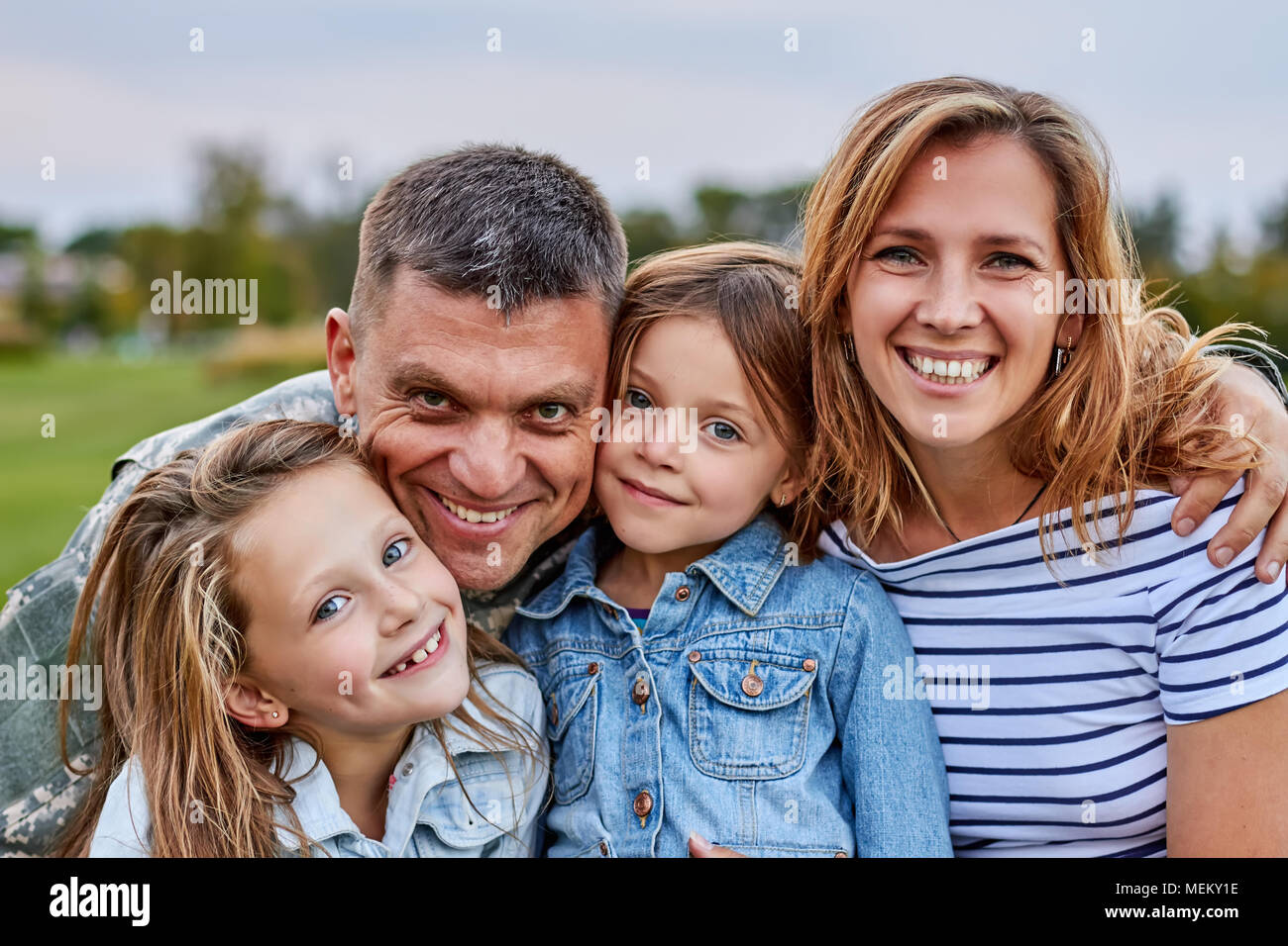 Porträt der glückliche Familie. Stockfoto