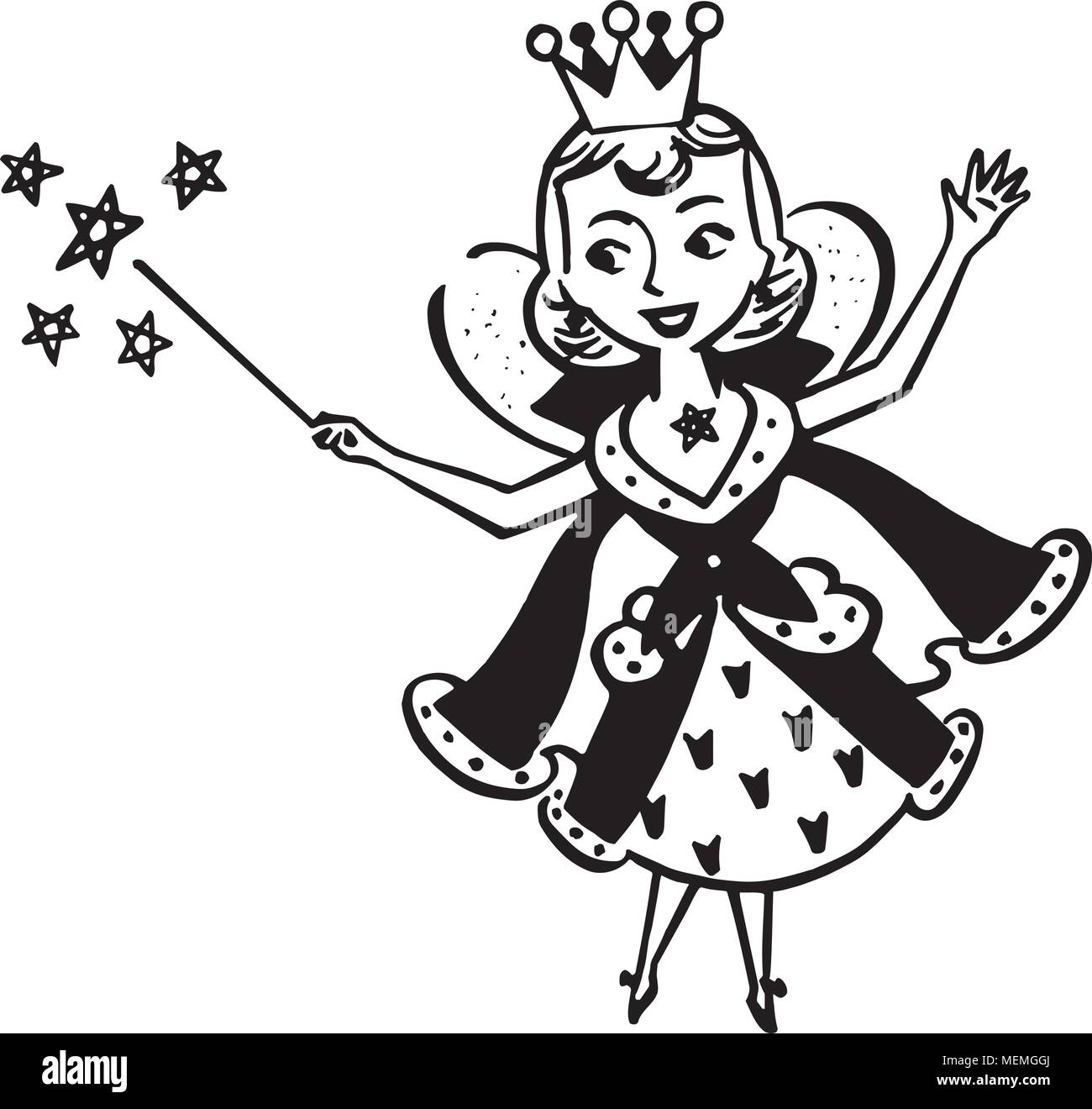 Fairy Hausfrau - Retro Clipart Illustration Stock Vektor