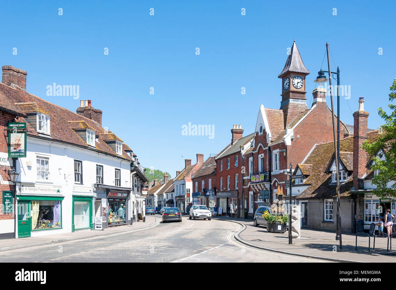 High Street, Fordingbridge, Hampshire, England, Vereinigtes Königreich Stockfoto