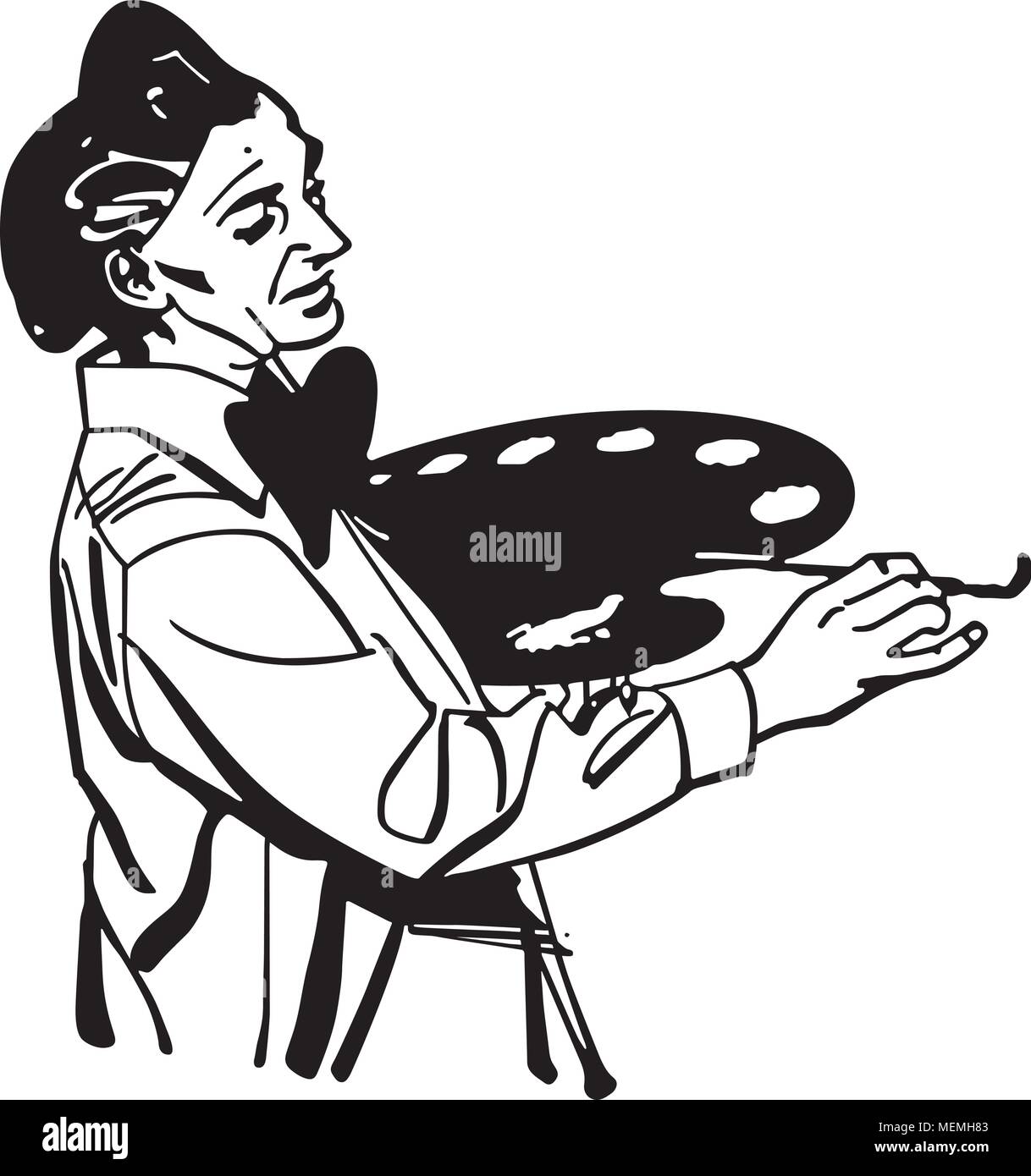 Bildende Künstler - Retro Clipart Illustration Stock Vektor