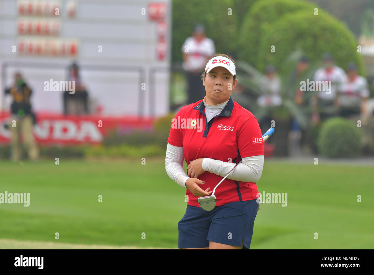 CHONBURI - 24. Februar: Ariya Jutanugarn von Thailand im Honda LPGA Thailand 2018 im Siam Country Club, Old Course am 24. Februar 2018 in Pattaya Cho Stockfoto