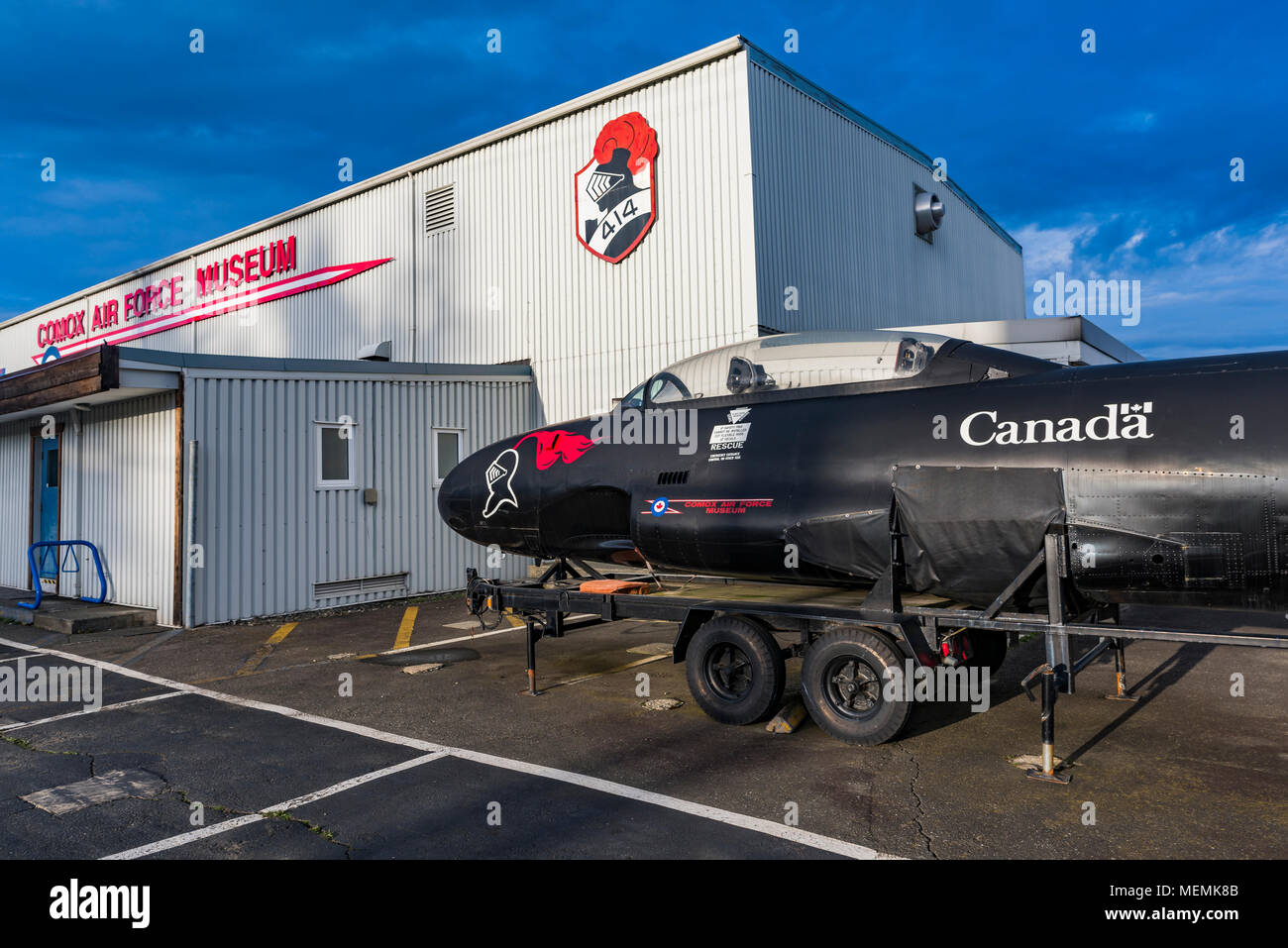 Canadian Forces Base, Düsenflugzeug, Comox Air Force Museum, Comox, British Columbia, Kanada. Stockfoto