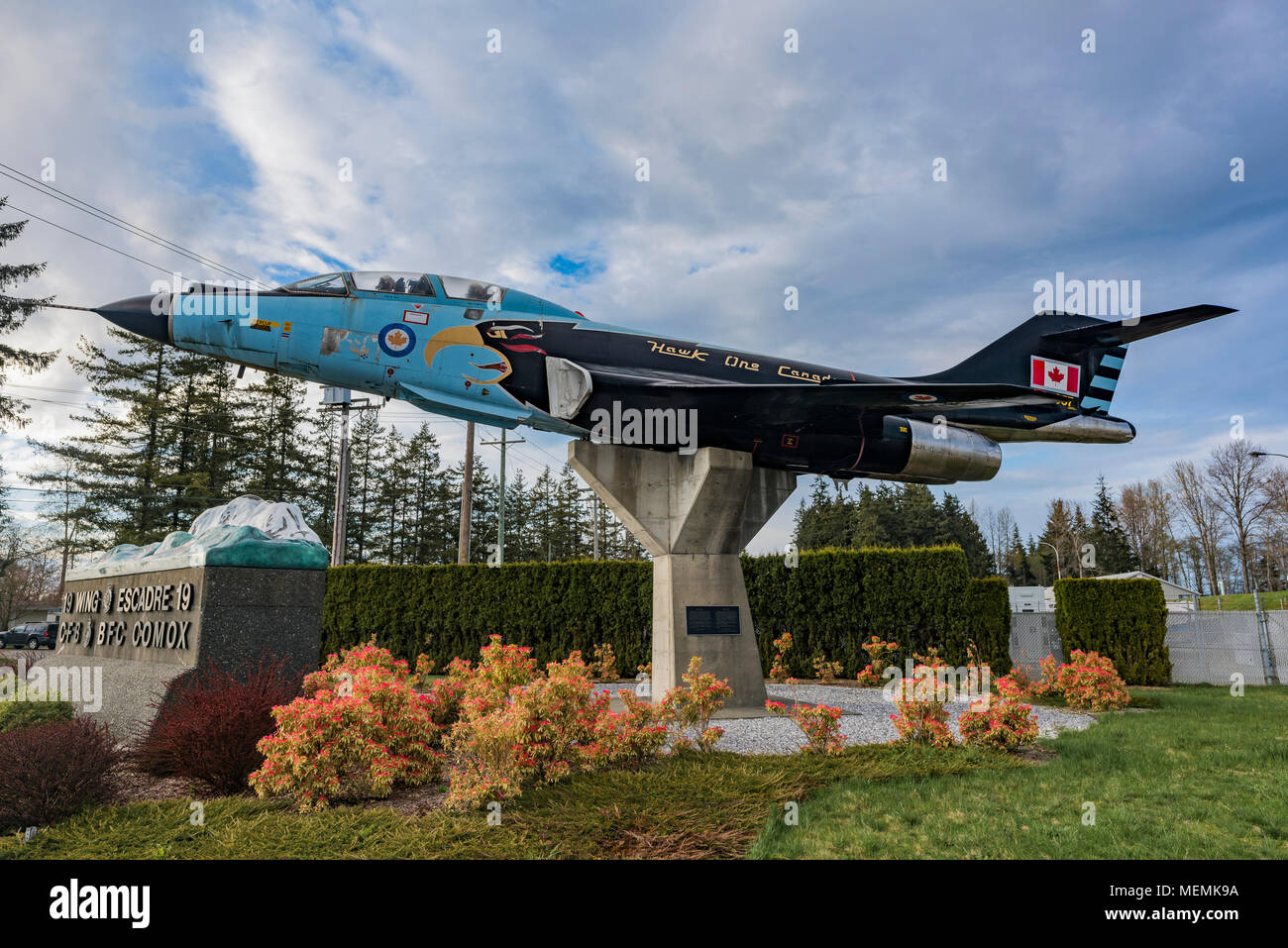 Canadian Forces Base, Düsenflugzeug, Comox Air Force Museum, Comox, British Columbia, Kanada. Stockfoto