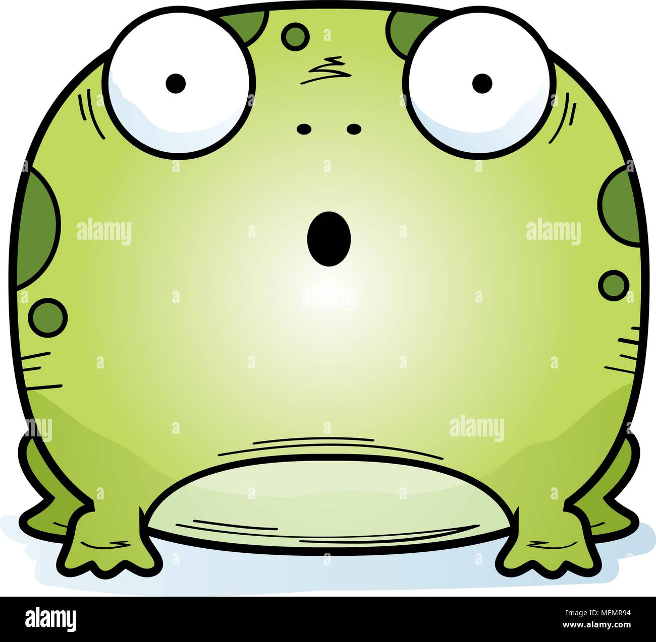 Eine Karikatur Illustration eines Frosches suchen überrascht. Stock Vektor
