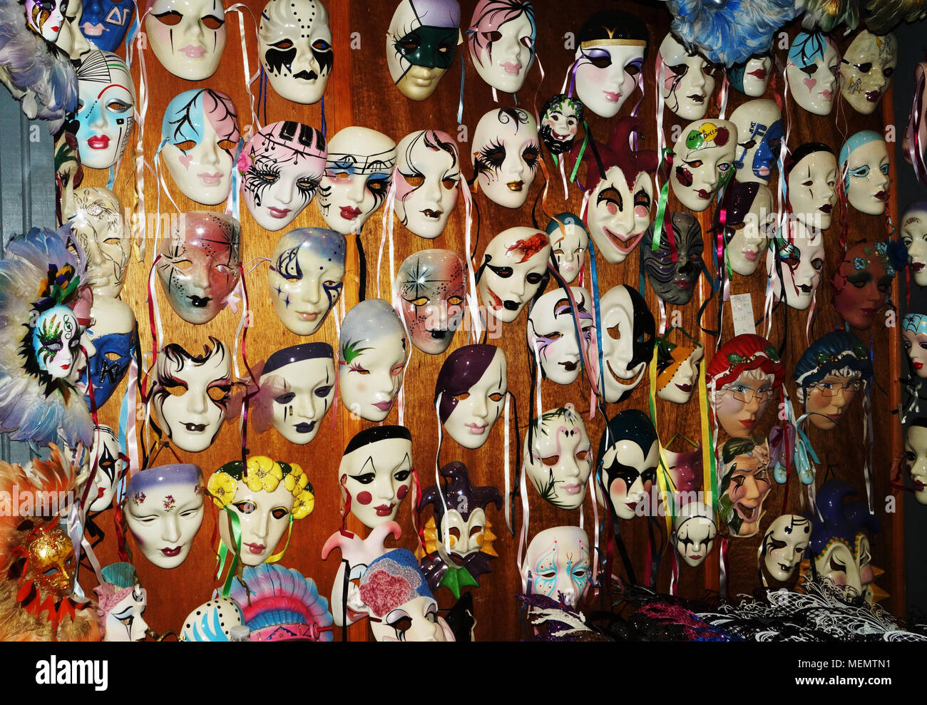 Ich liebte die verschiedenen Masken, die ich in New Orleans Stockfoto