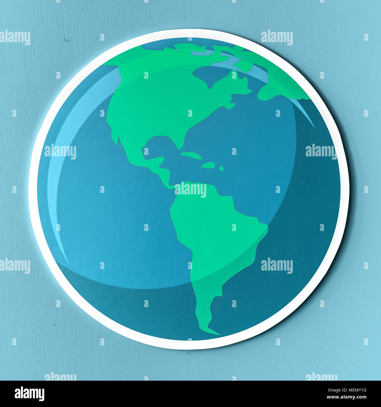 Schneiden Sie das Papier Globussymbol Stockfoto
