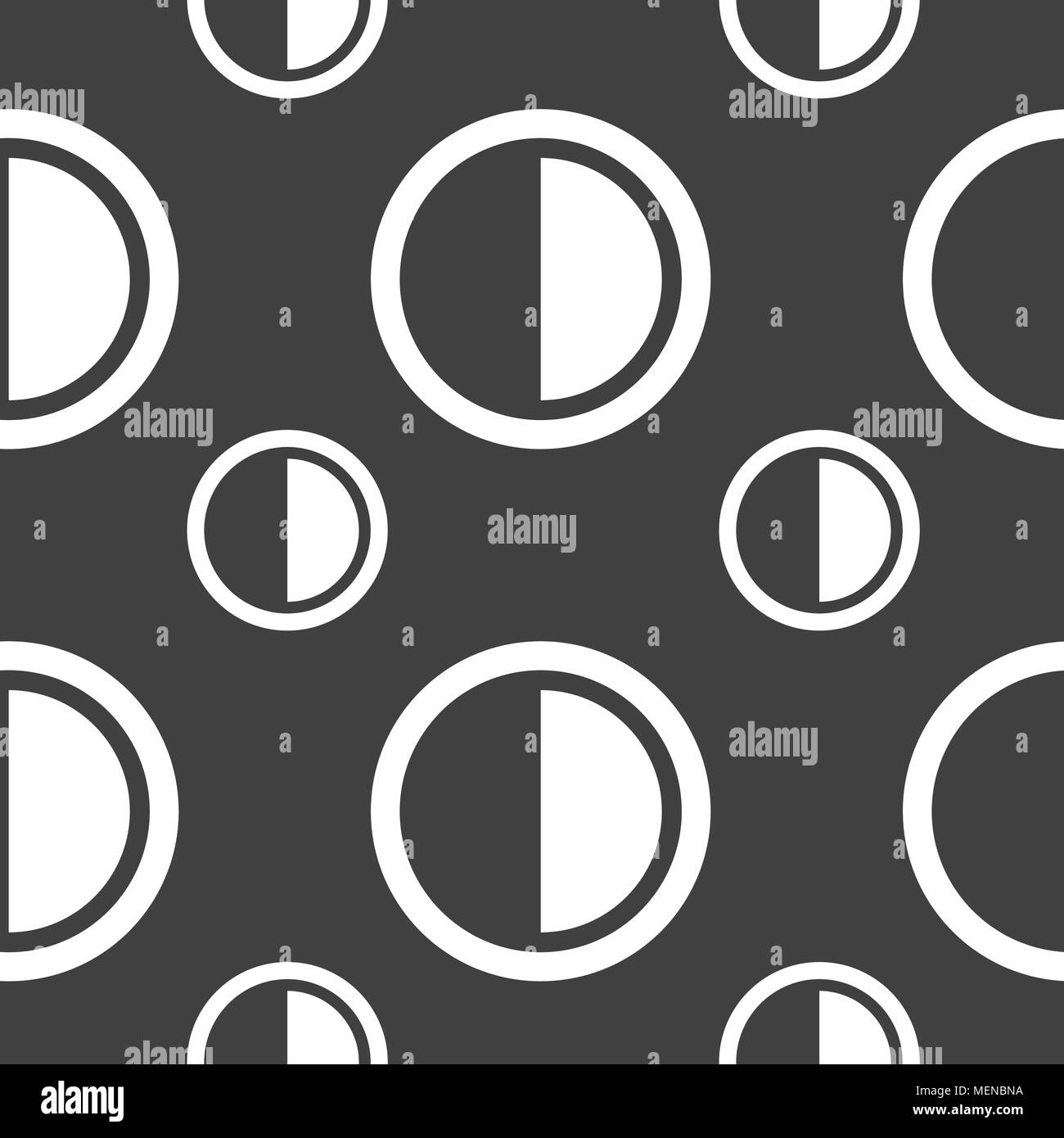 Kontrast Symbol unterzeichnen. Nahtlose Muster auf einem grauen Hintergrund. Vector Illustration Stock Vektor