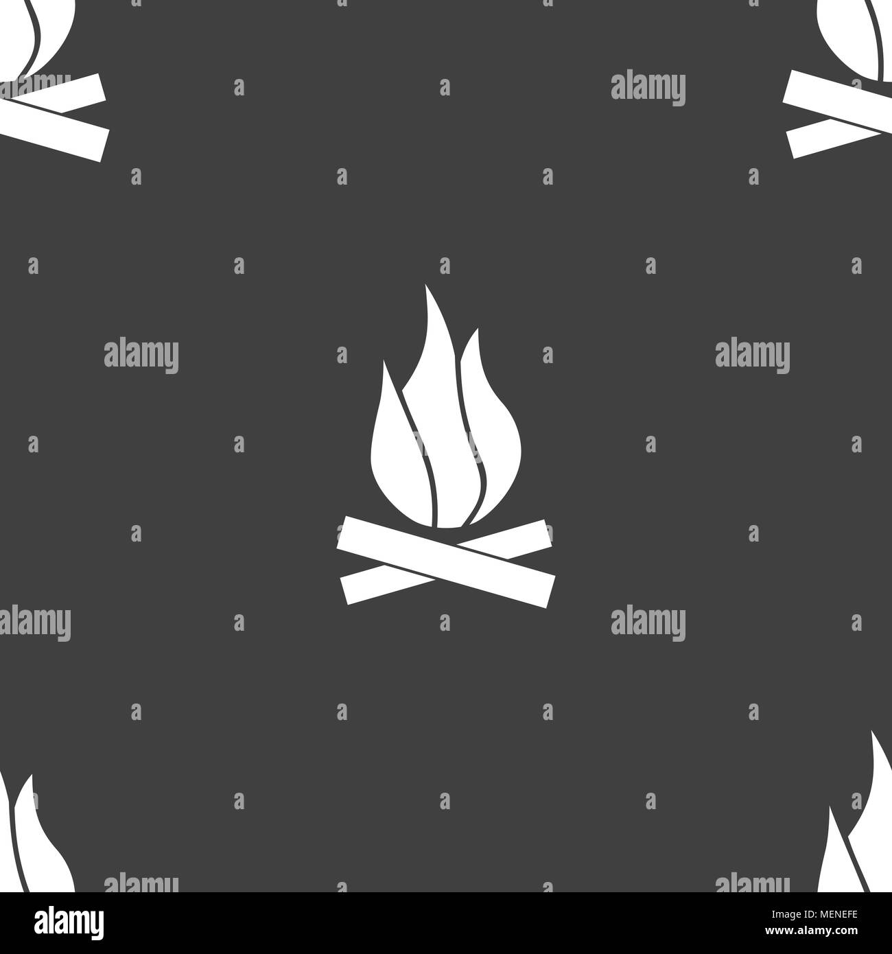 Ein Feuer Symbol unterzeichnen. Nahtlose Muster auf einem grauen Hintergrund. Vector Illustration Stock Vektor