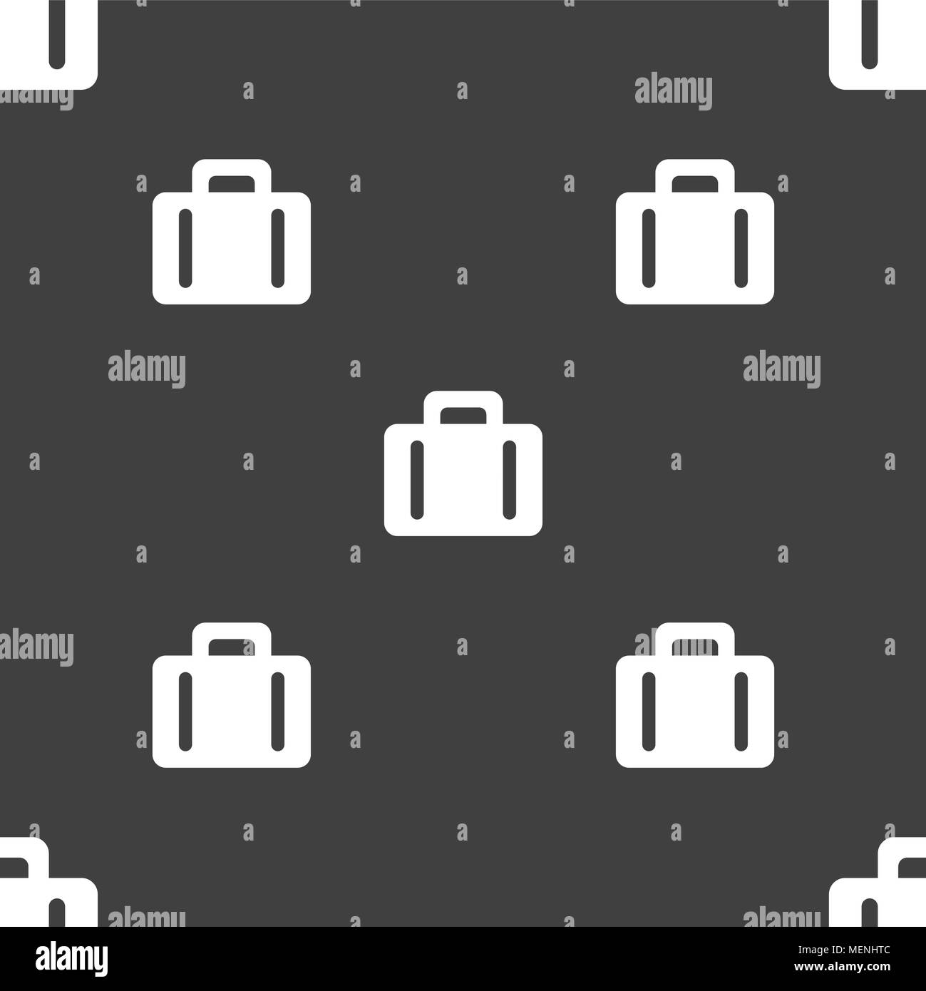 Koffer Symbol unterzeichnen. Nahtlose Muster auf einem grauen Hintergrund. Vector Illustration Stock Vektor